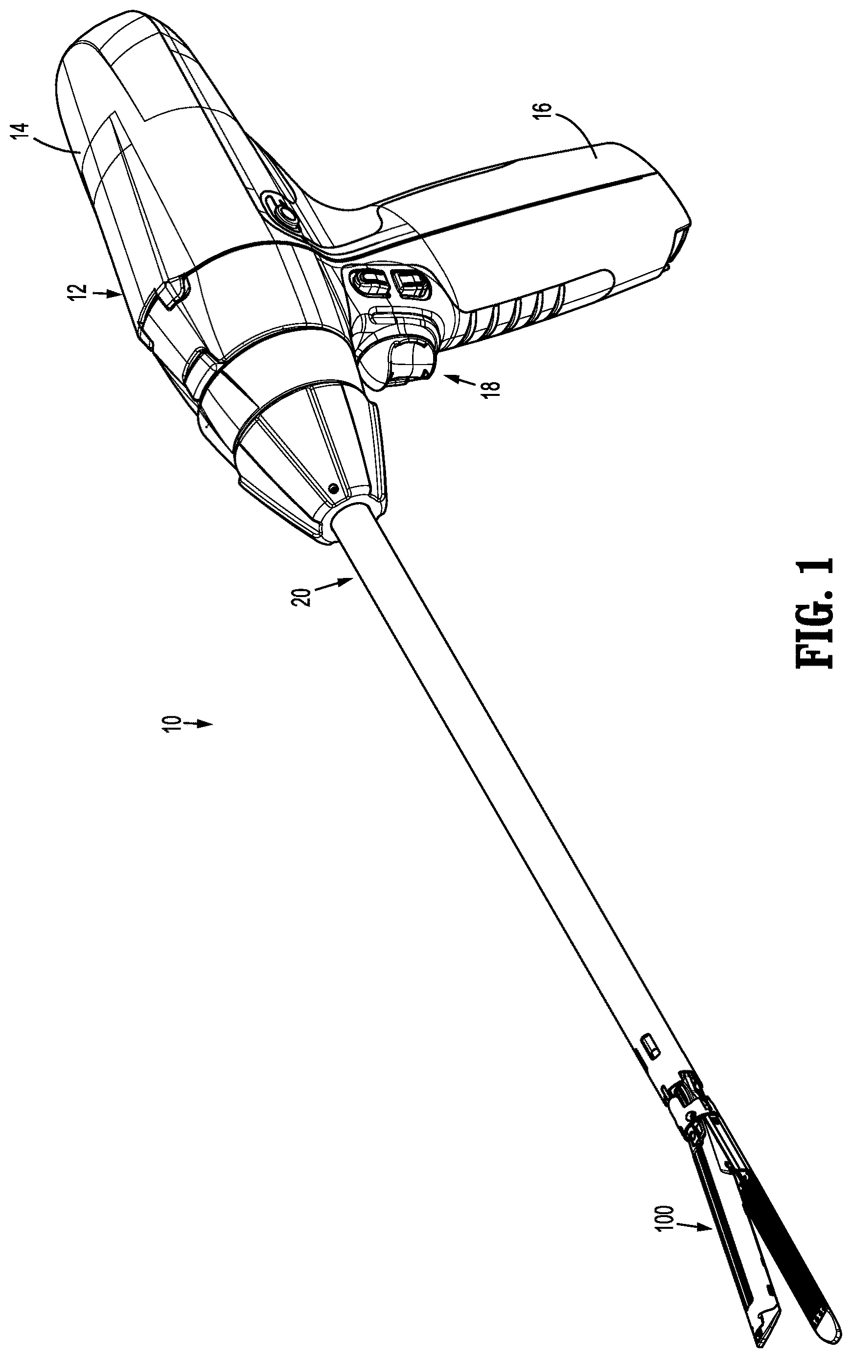 Patent US12616475 Figure 1 – Powered surgical stapling device with end effector articulation