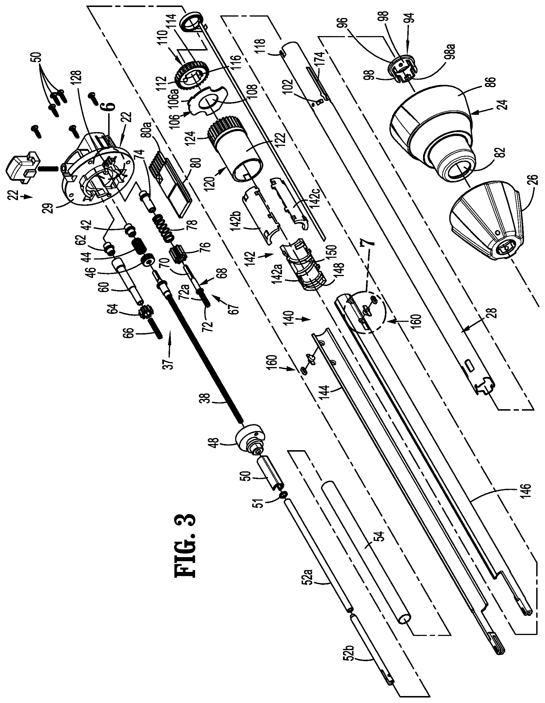 Patent US12616475 Figure 3 – Powered surgical stapling device with end effector articulation