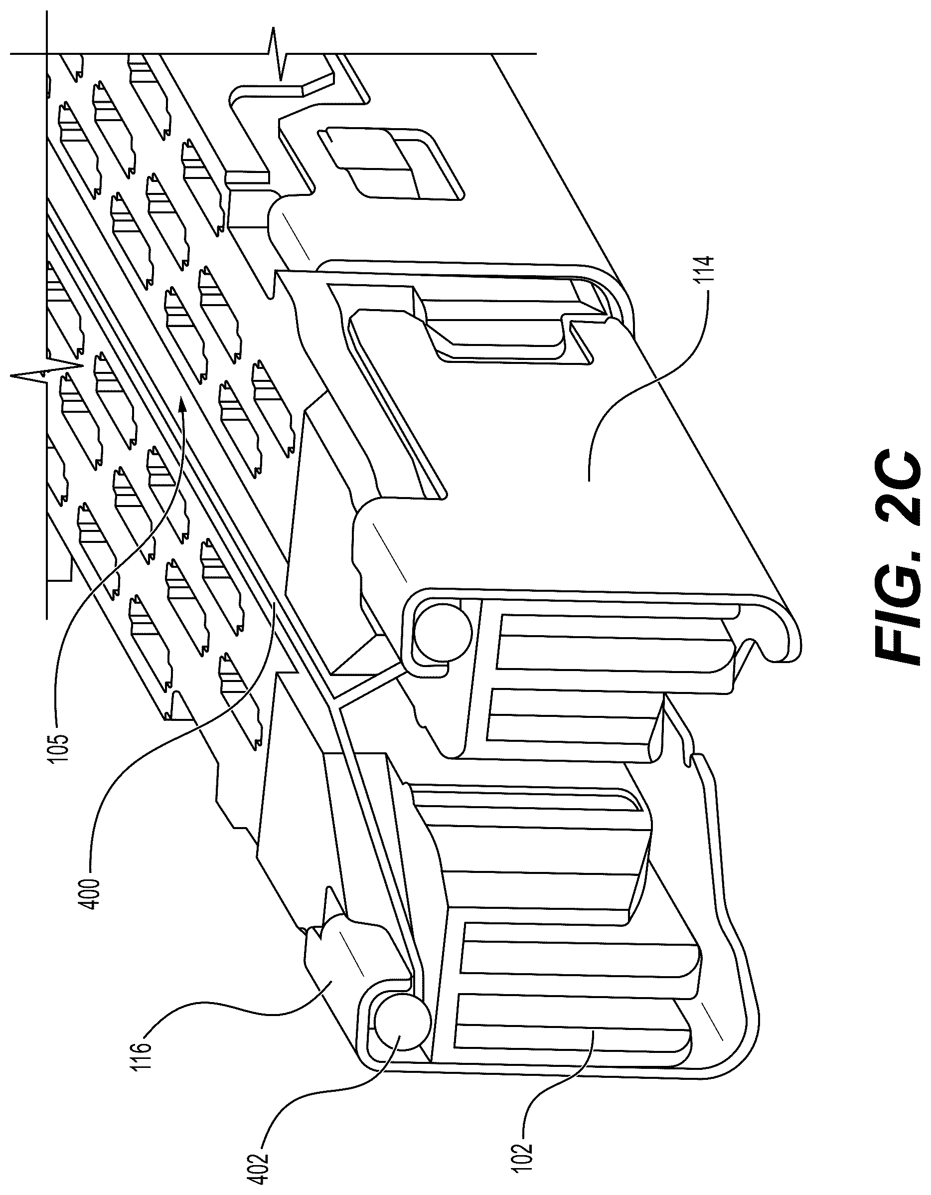 Patent US12616476 Figure 5 – Mechanical fixation of an implantable adjunct to a staple cartridge