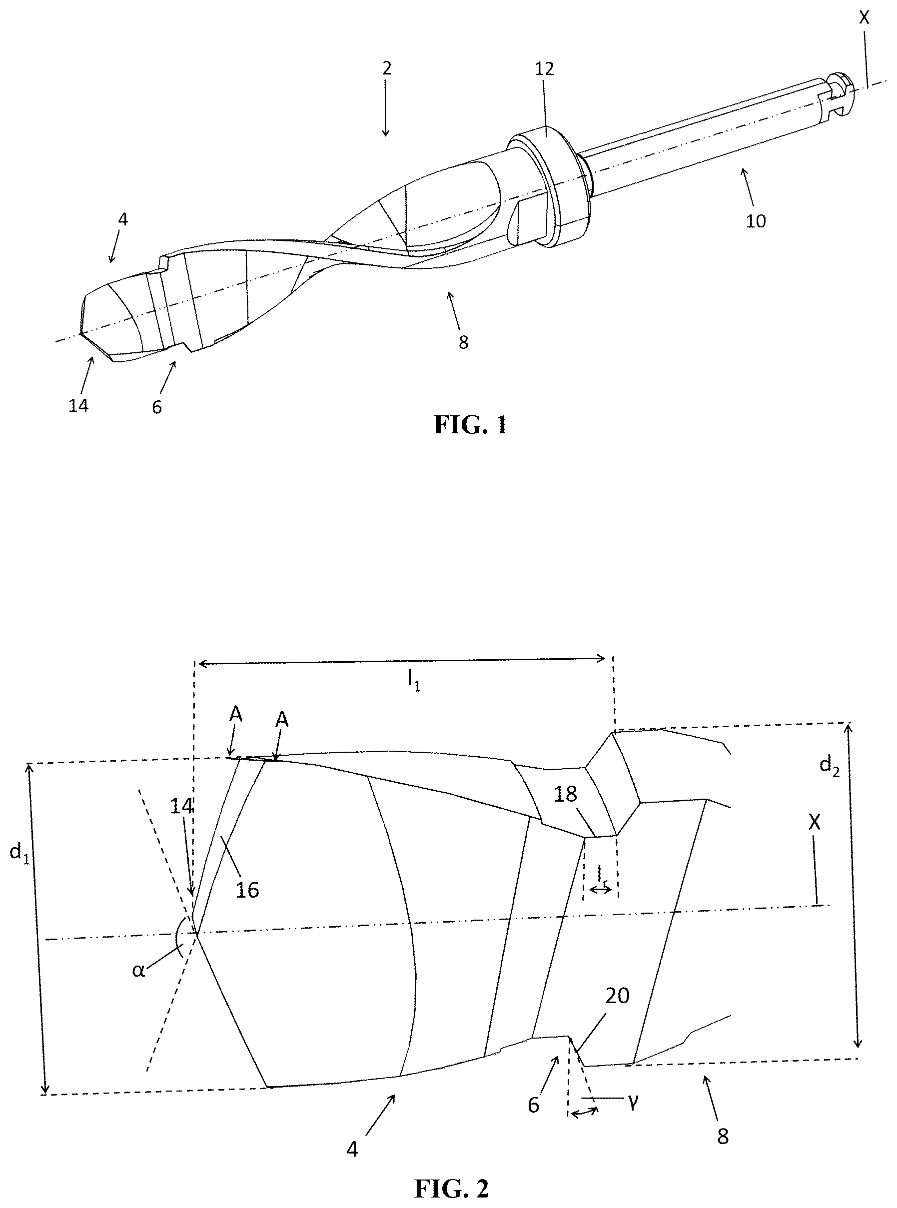 Patent US12616485 Figure 1 – Drill bit, drill kit and method for drilling a cavity or a recess into a skull