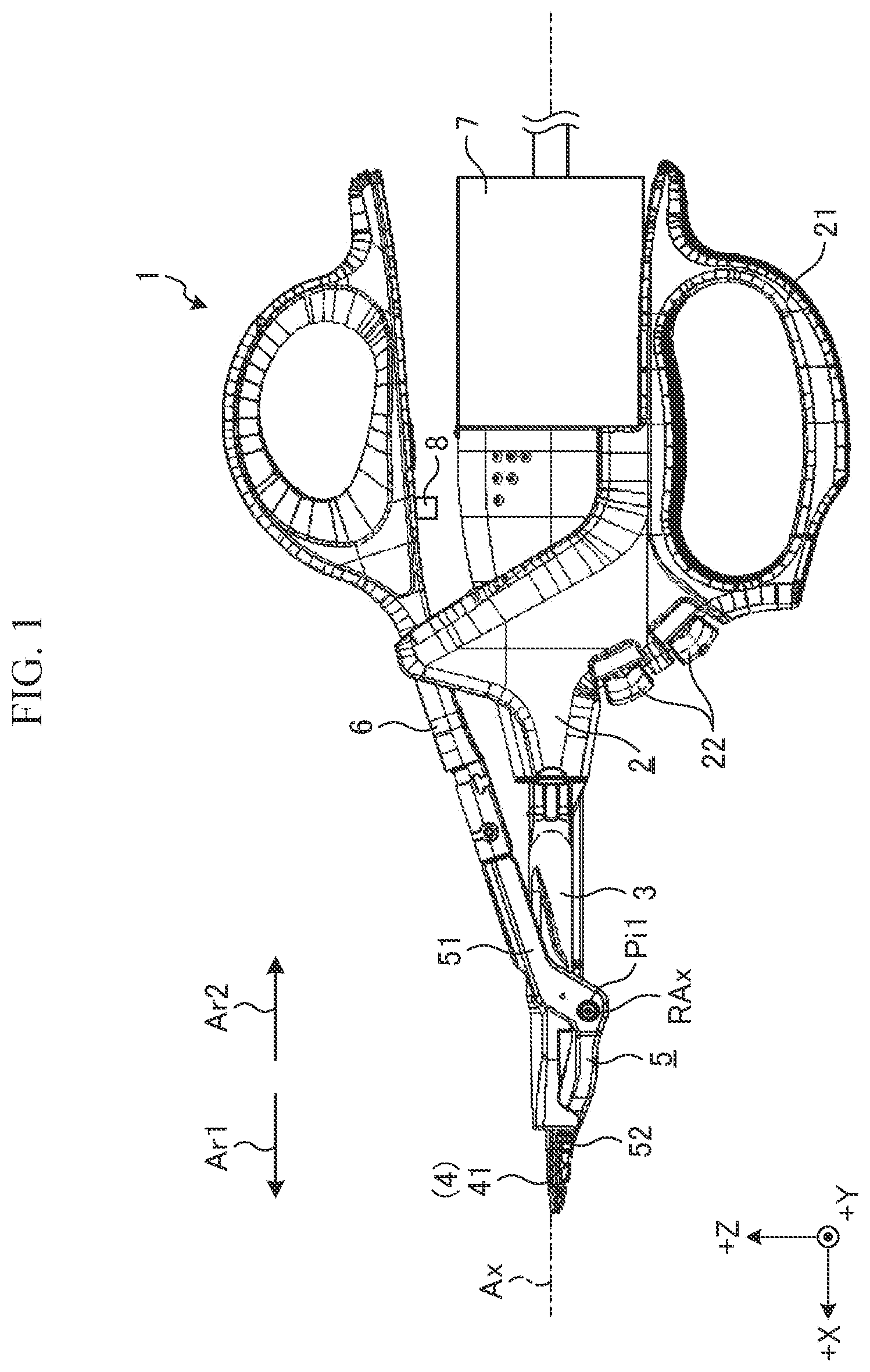 Patent US12616495 Figure 1 – Treatment tool and method of producing treatment tool