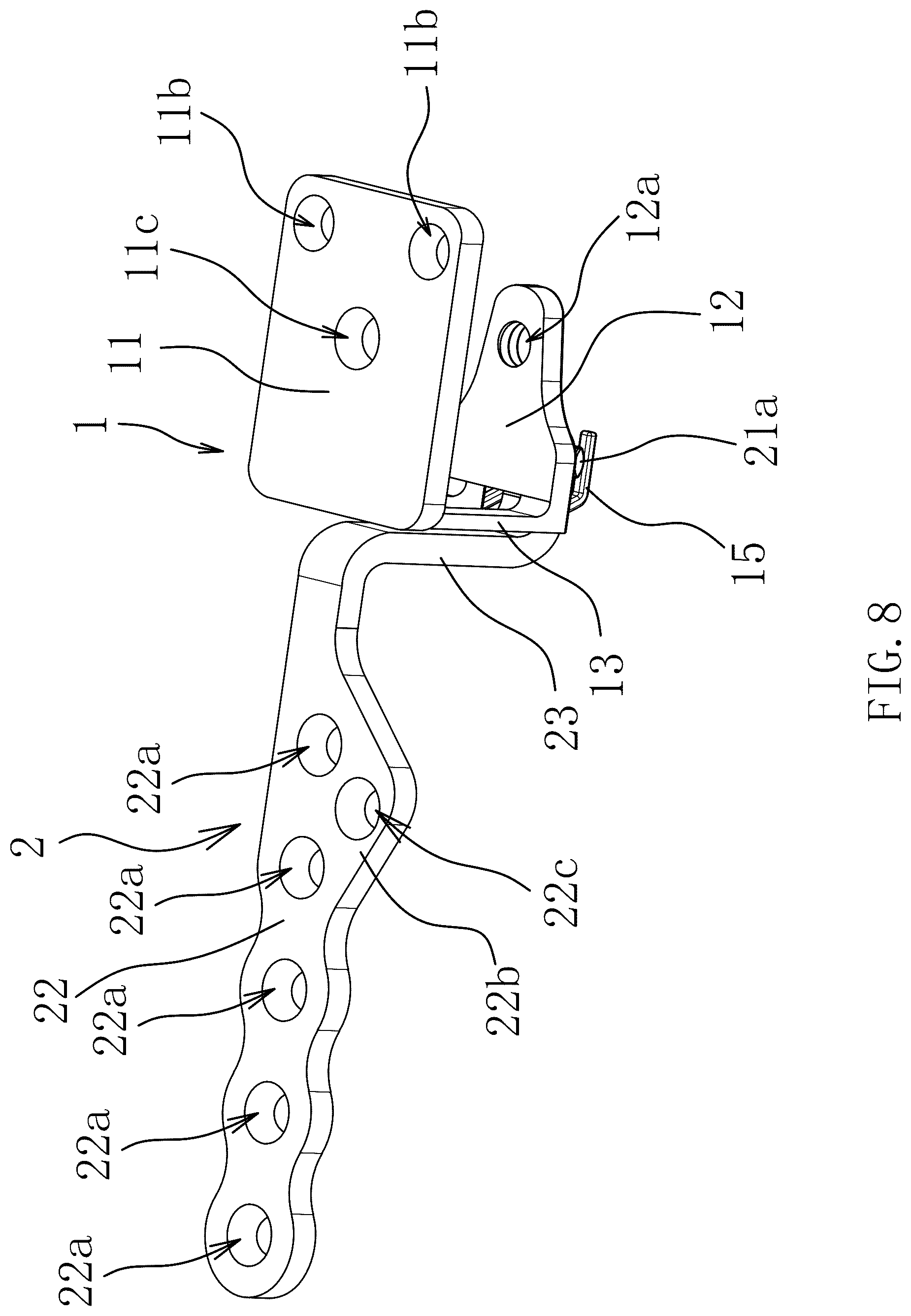 Patent US12616508 Figure 8 – Acromioclavicular steel plate assembly having joint function