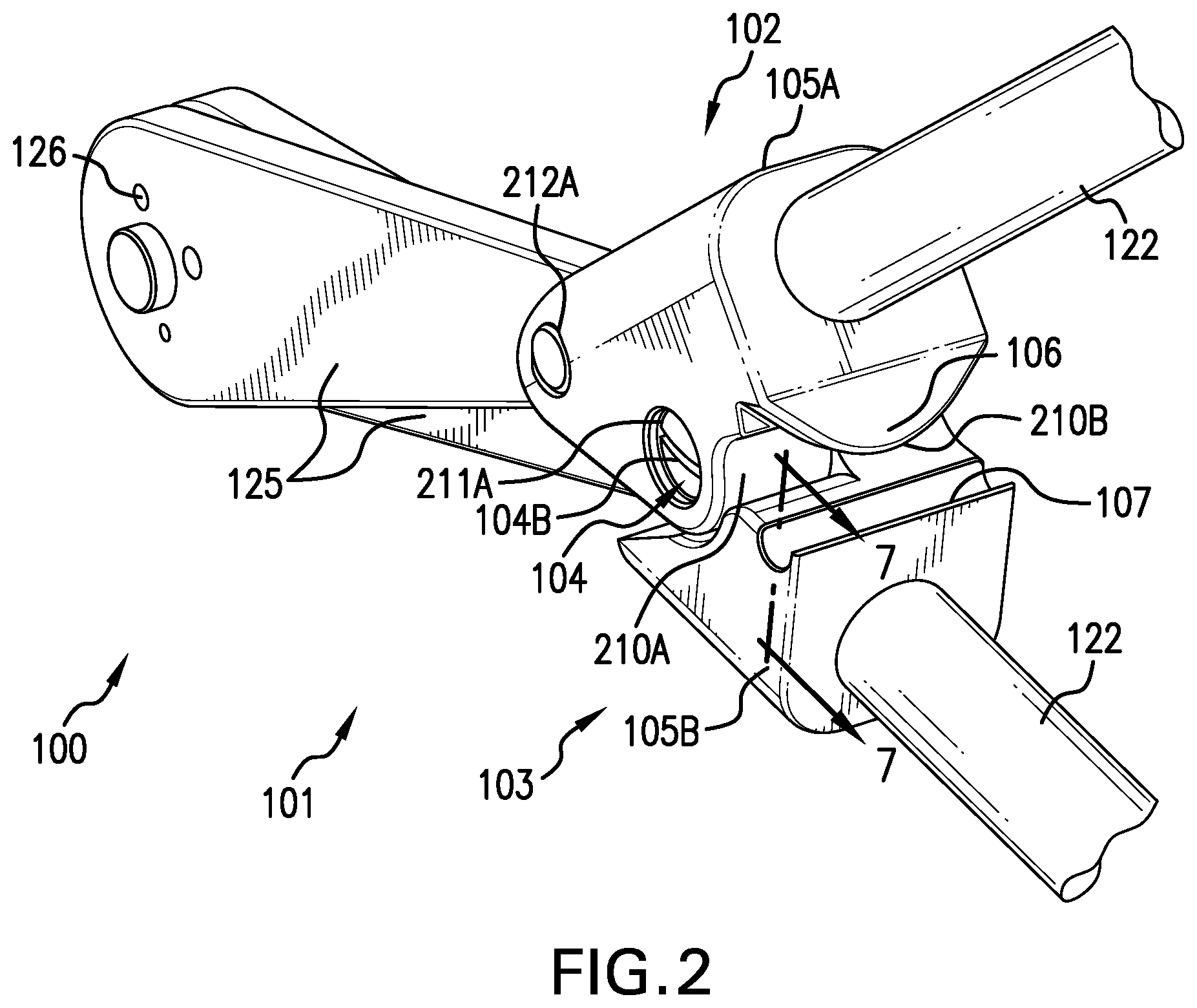 Patent US12616512 Figure 2 – Surgical rod cutter-bender assembly