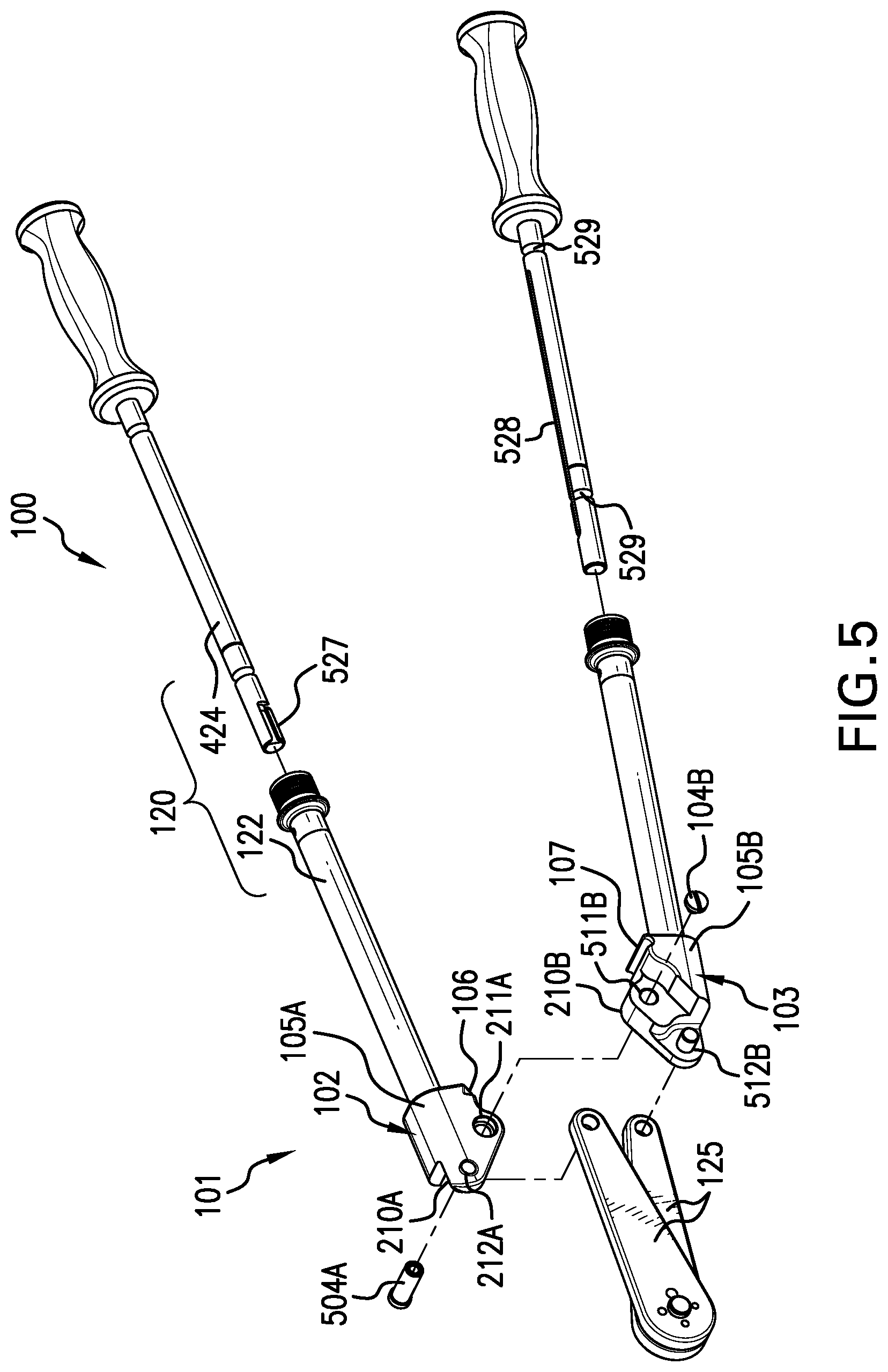 Patent US12616512 Figure 5 – Surgical rod cutter-bender assembly