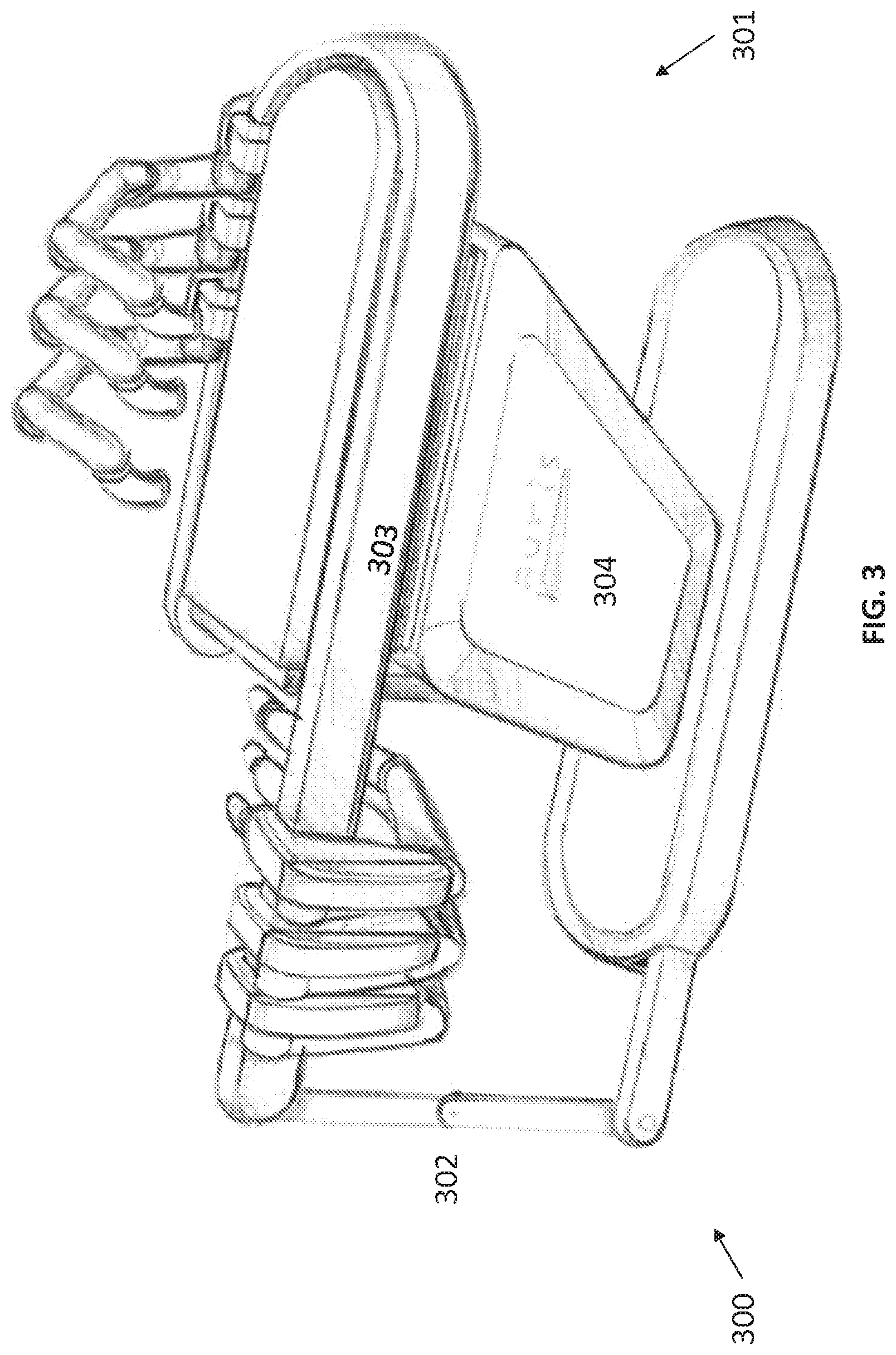 Patent US12616534 Figure 3 – Surgical system with configurable mechanical arms stowable beneath a surgical bed