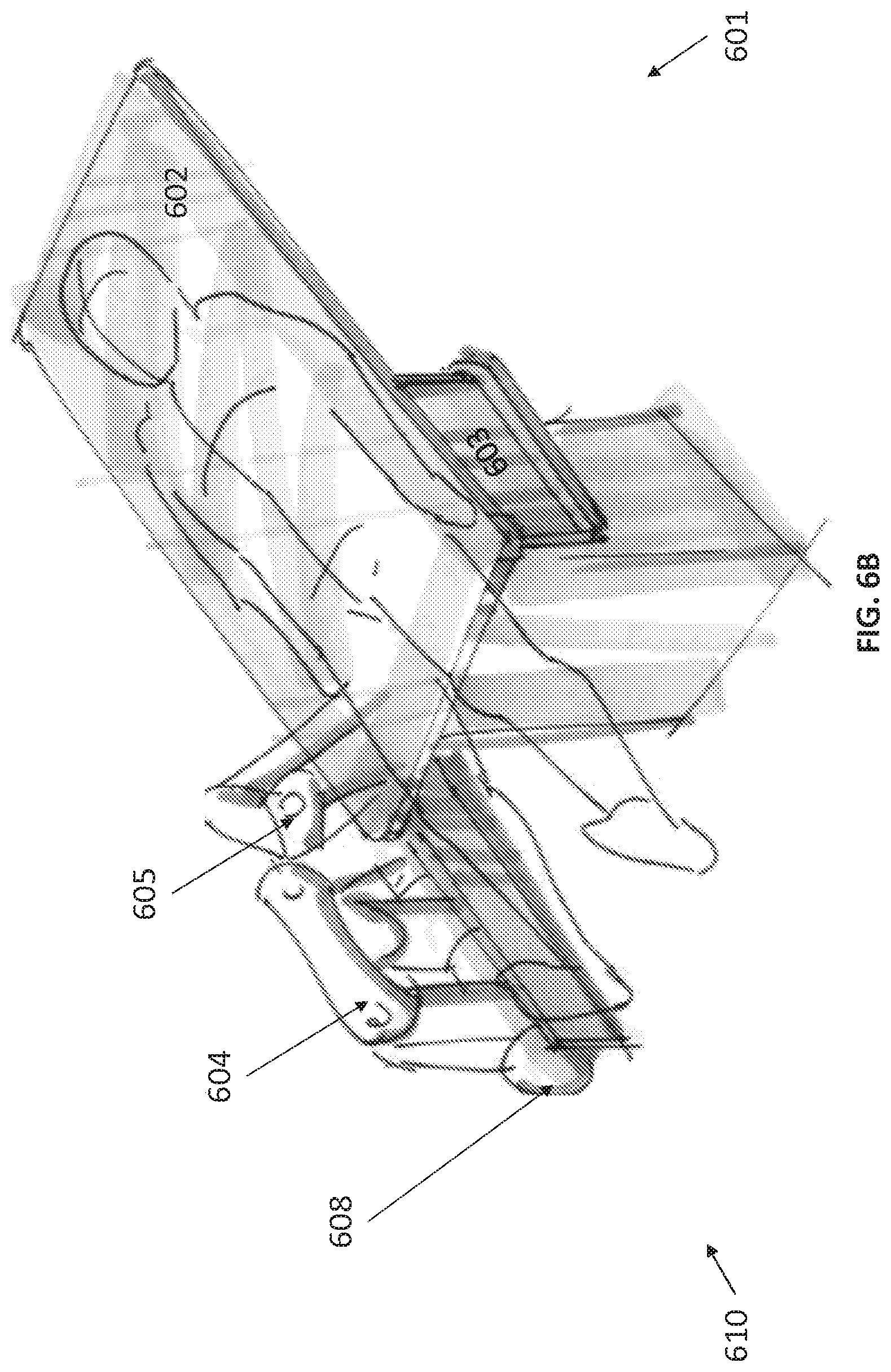 Patent US12616534 Figure 11 – Surgical system with configurable mechanical arms stowable beneath a surgical bed