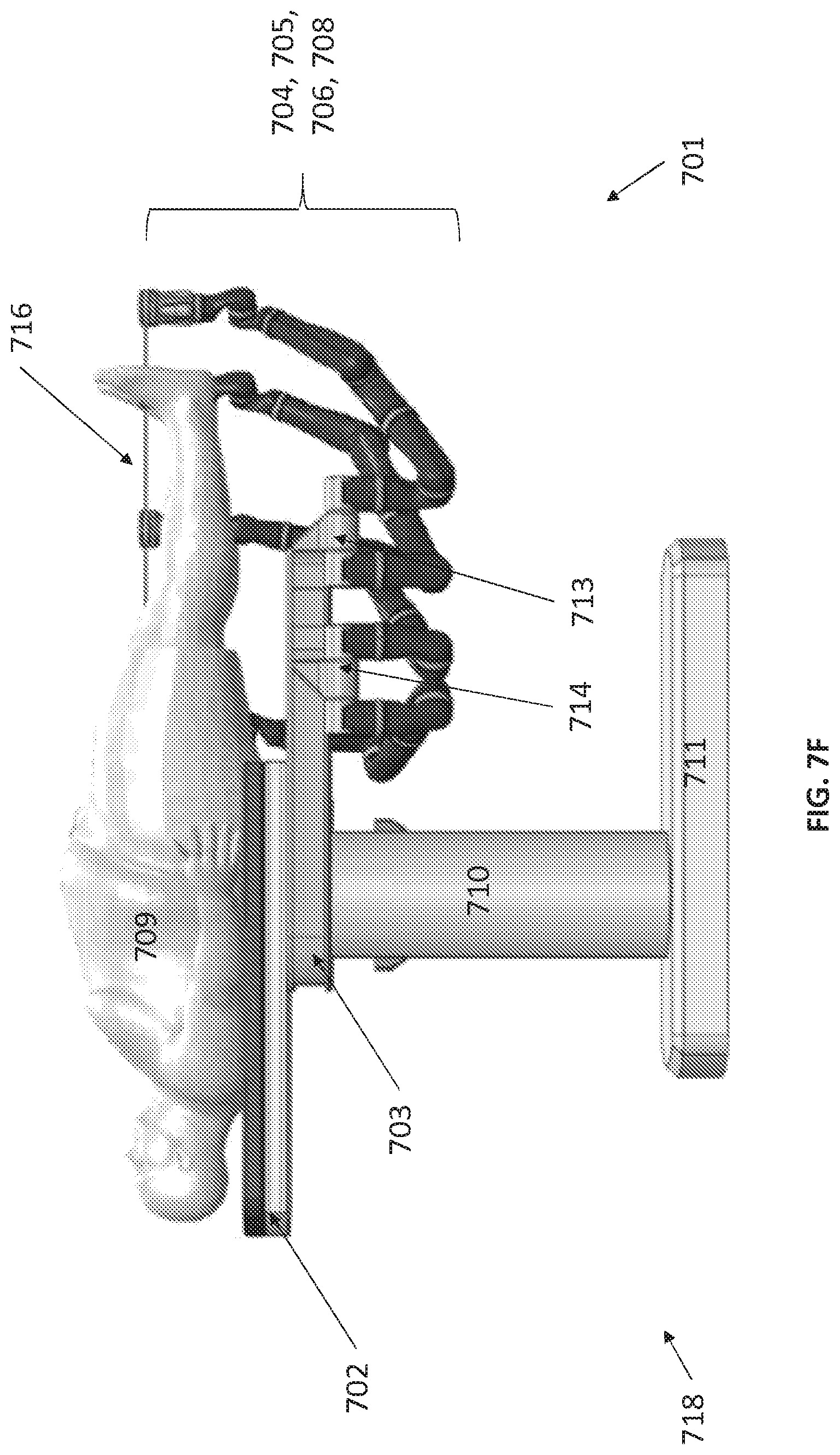 Patent US12616534 Figure 17 – Surgical system with configurable mechanical arms stowable beneath a surgical bed