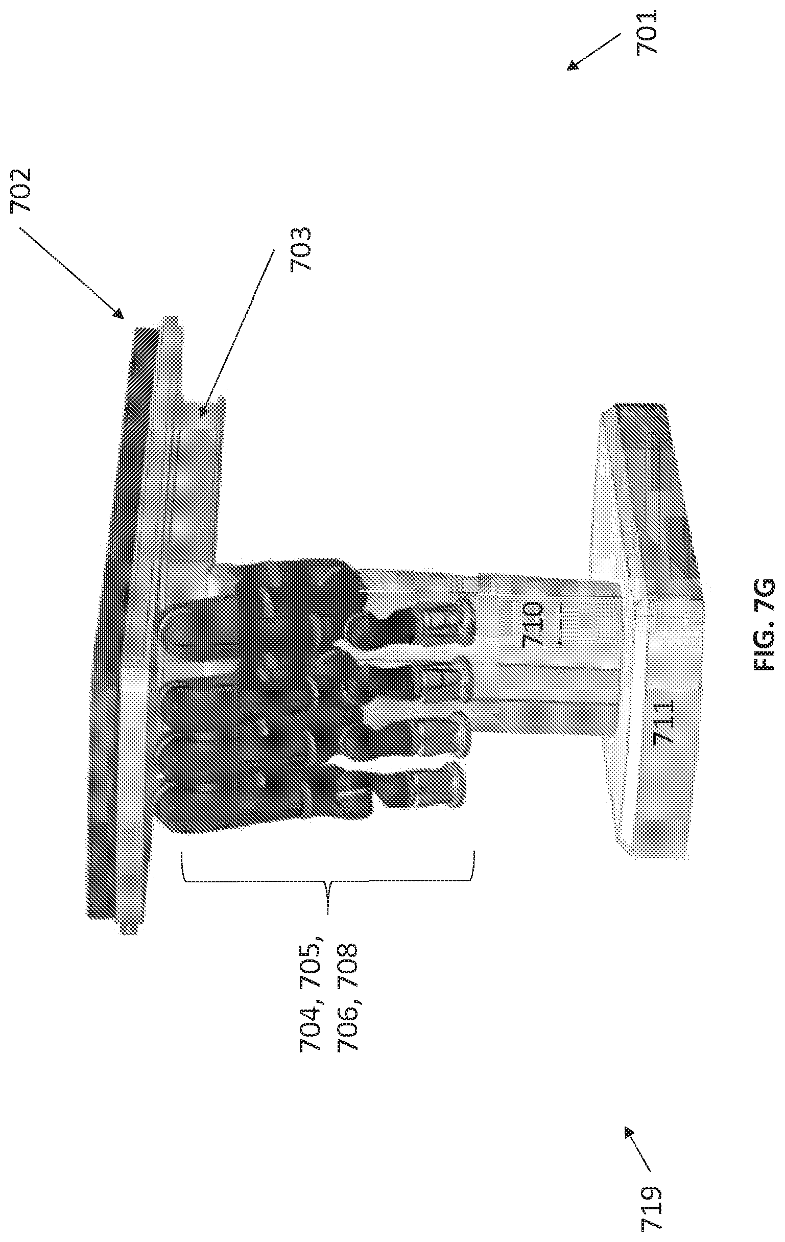 Patent US12616534 Figure 18 – Surgical system with configurable mechanical arms stowable beneath a surgical bed