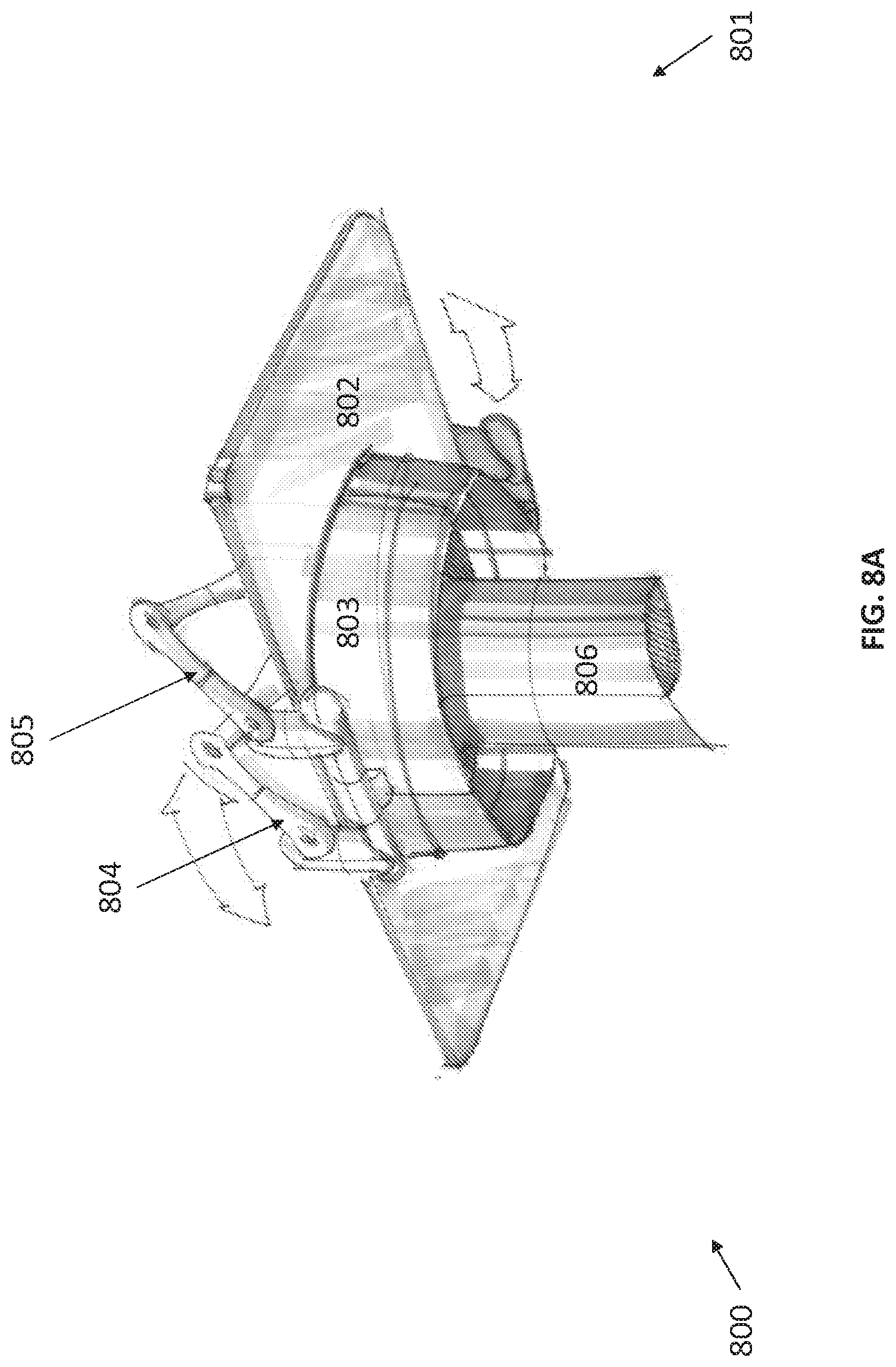 Patent US12616534 Figure 19 – Surgical system with configurable mechanical arms stowable beneath a surgical bed