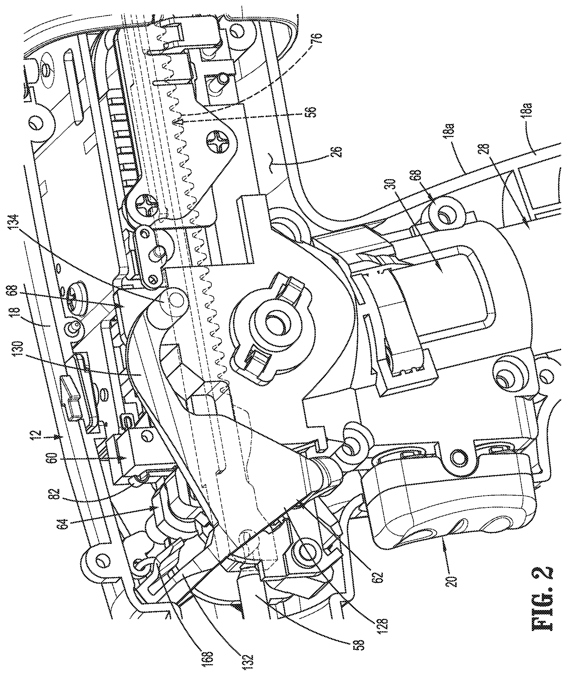 Patent US12616546 Figure 2 – Surgical device with three position safety trigger assembly