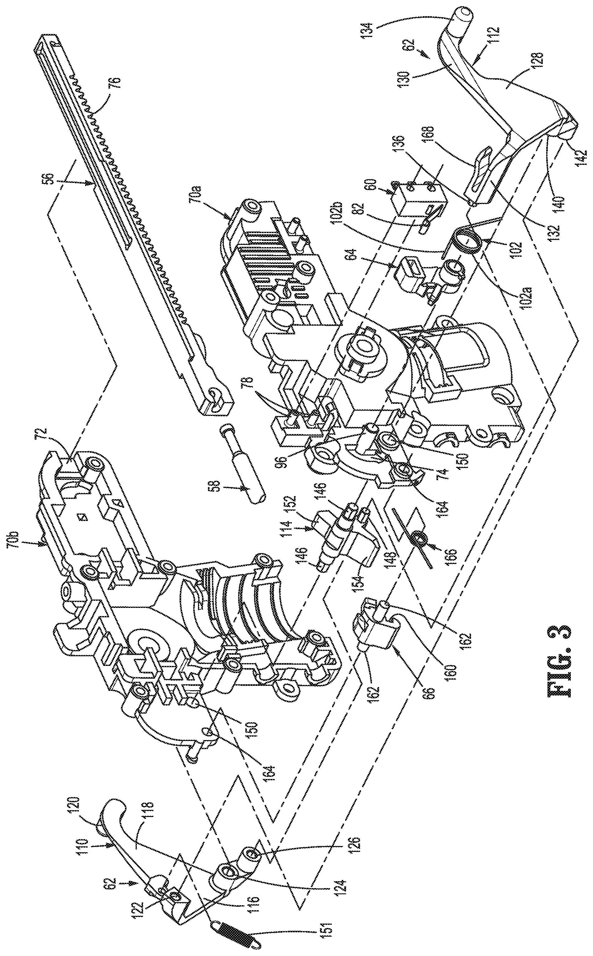 Patent US12616546 Figure 3 – Surgical device with three position safety trigger assembly