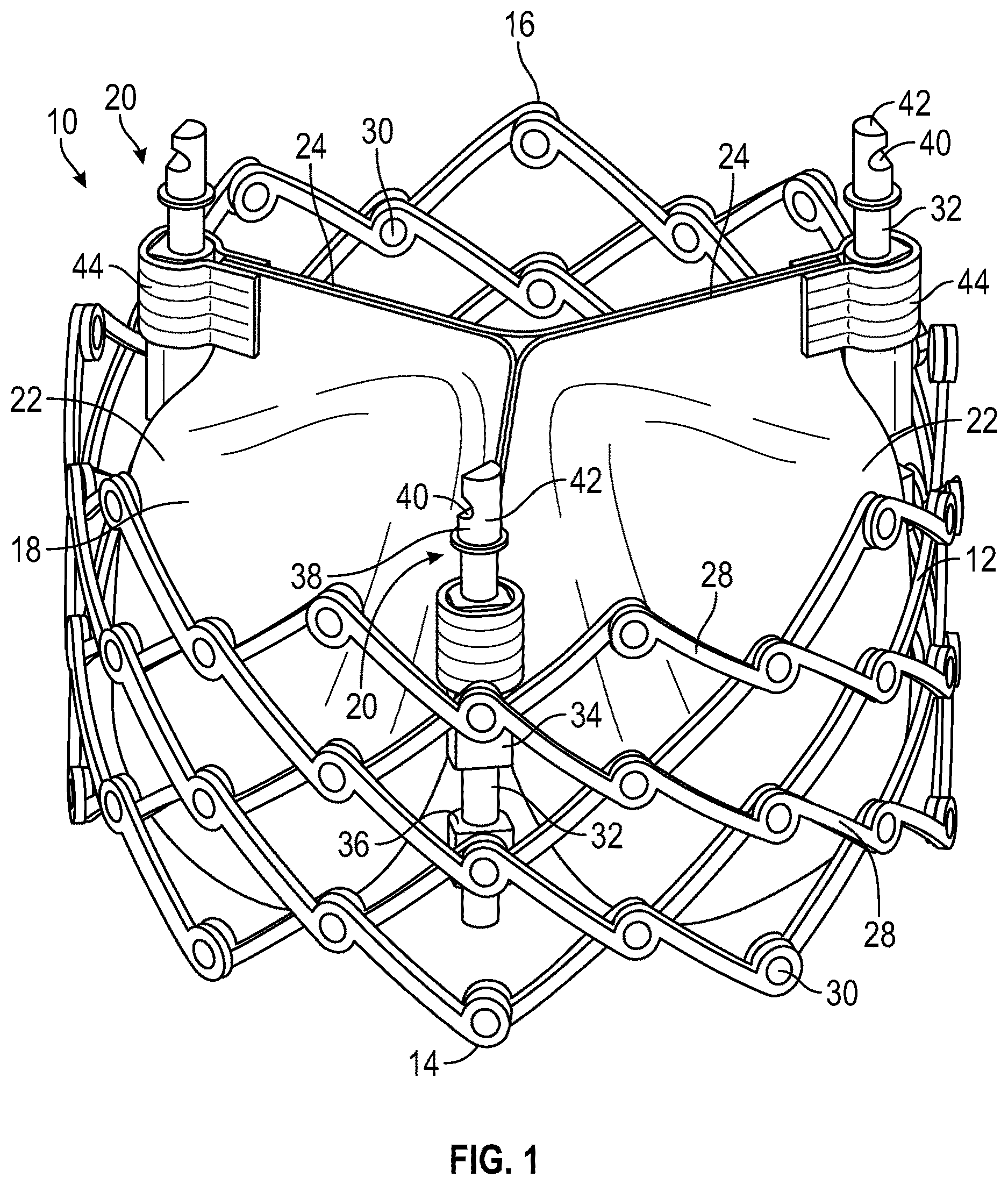 Patent US12616569 — Prosthetic heart valve having non-cylindrical frame — Figure 1