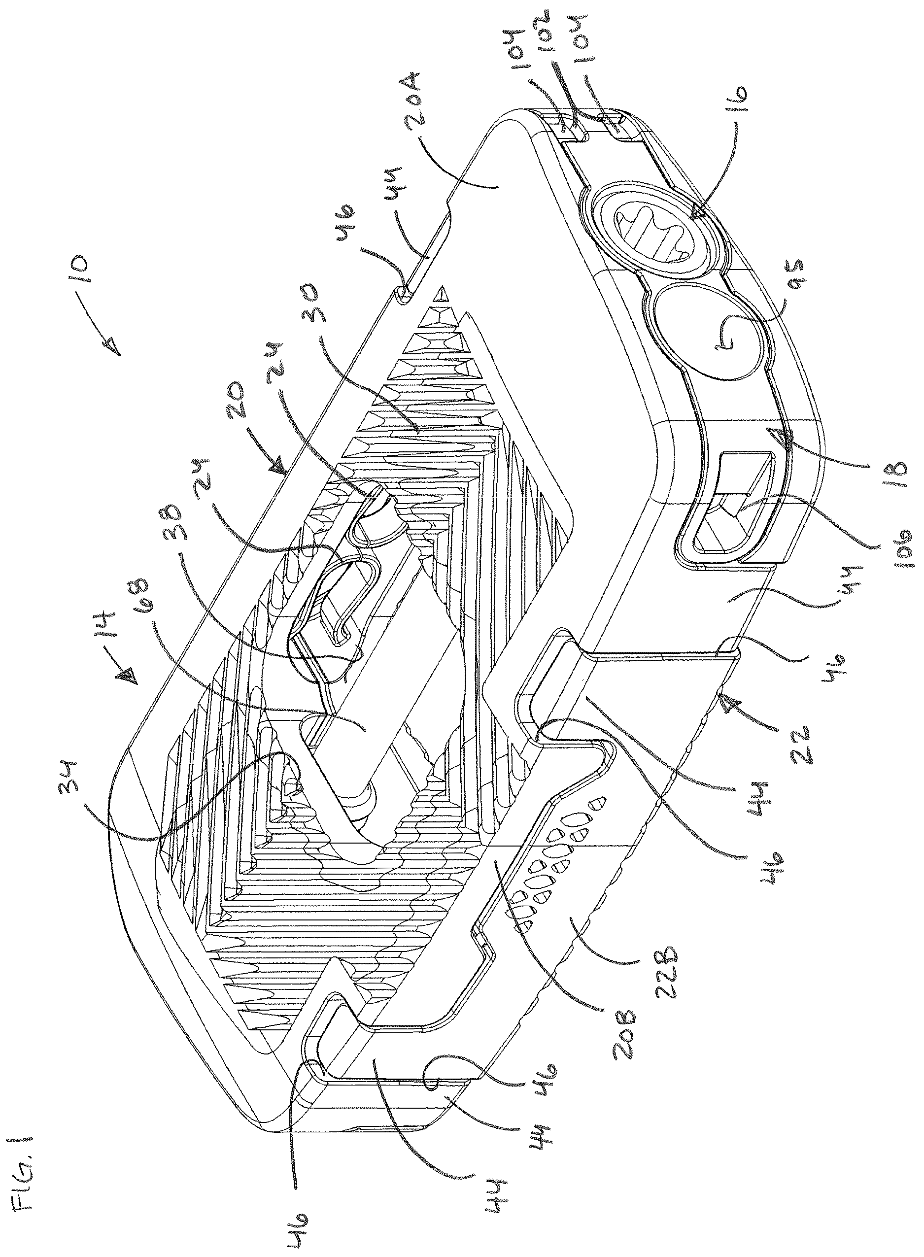 Patent US12616582 Figure 1 – Expandable interbody spacer for spinal fusion