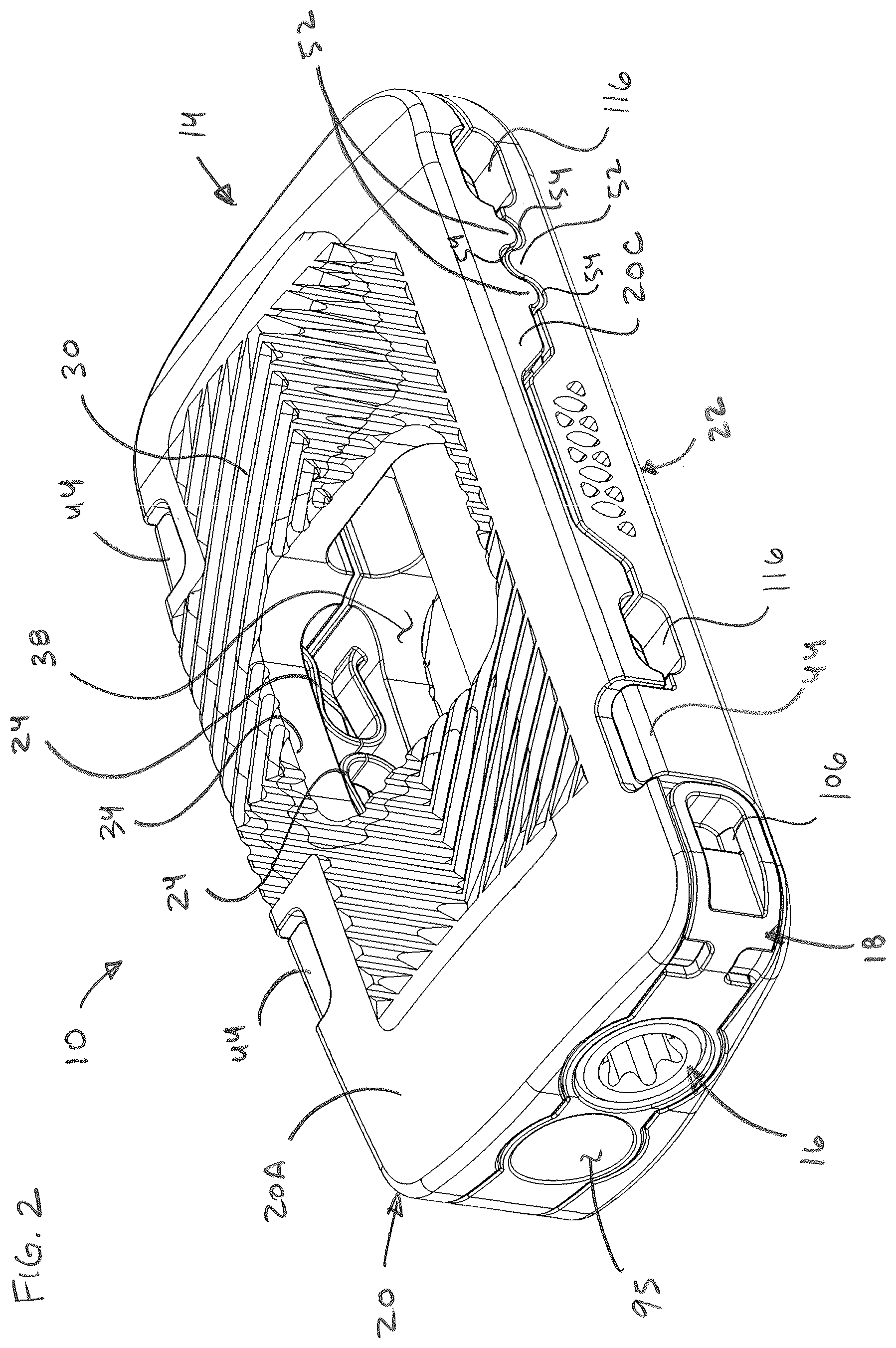 Patent US12616582 Figure 2 – Expandable interbody spacer for spinal fusion
