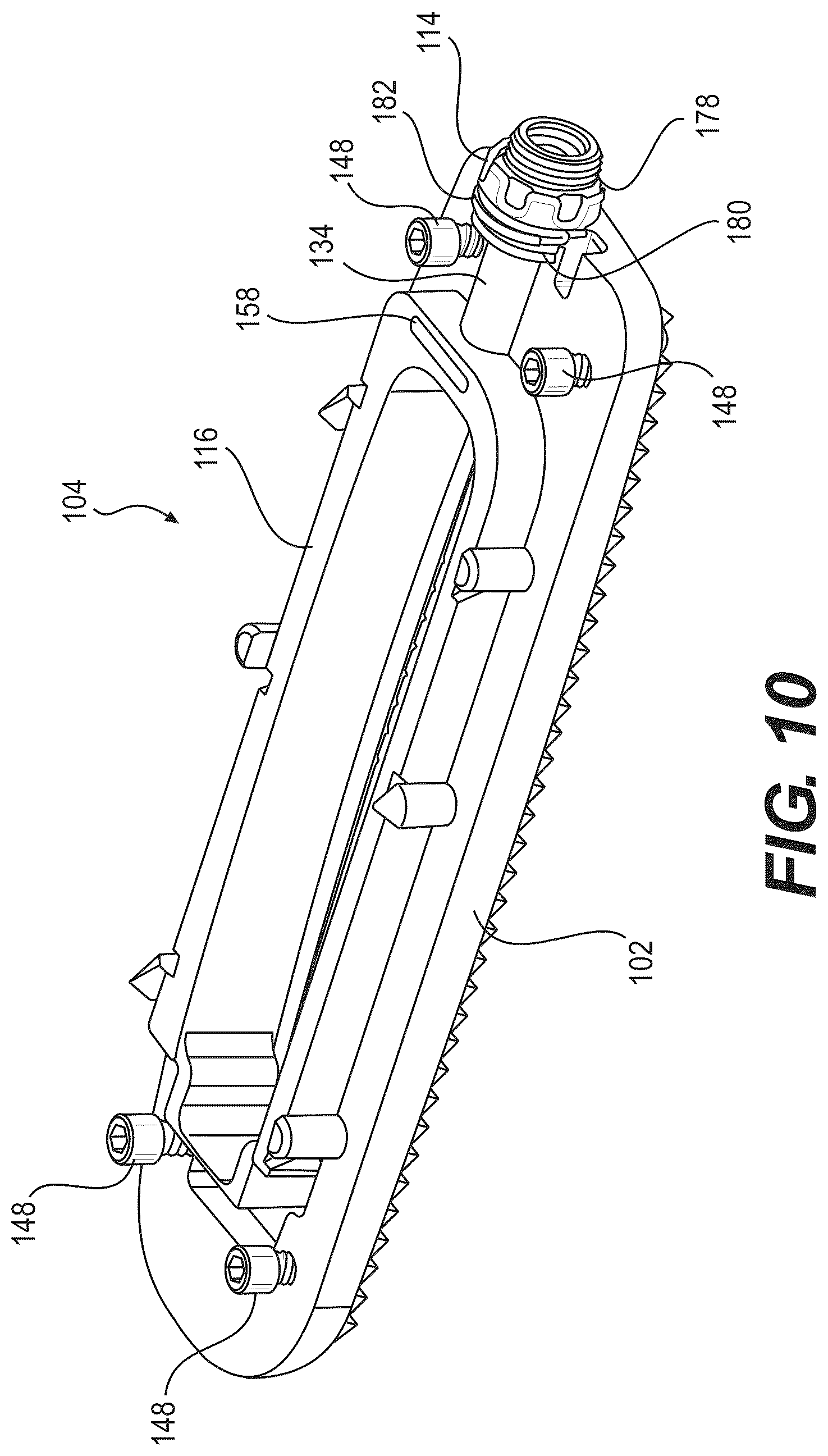 Patent US12616586 Figure 7 – Stabilized intervertebral spacer
