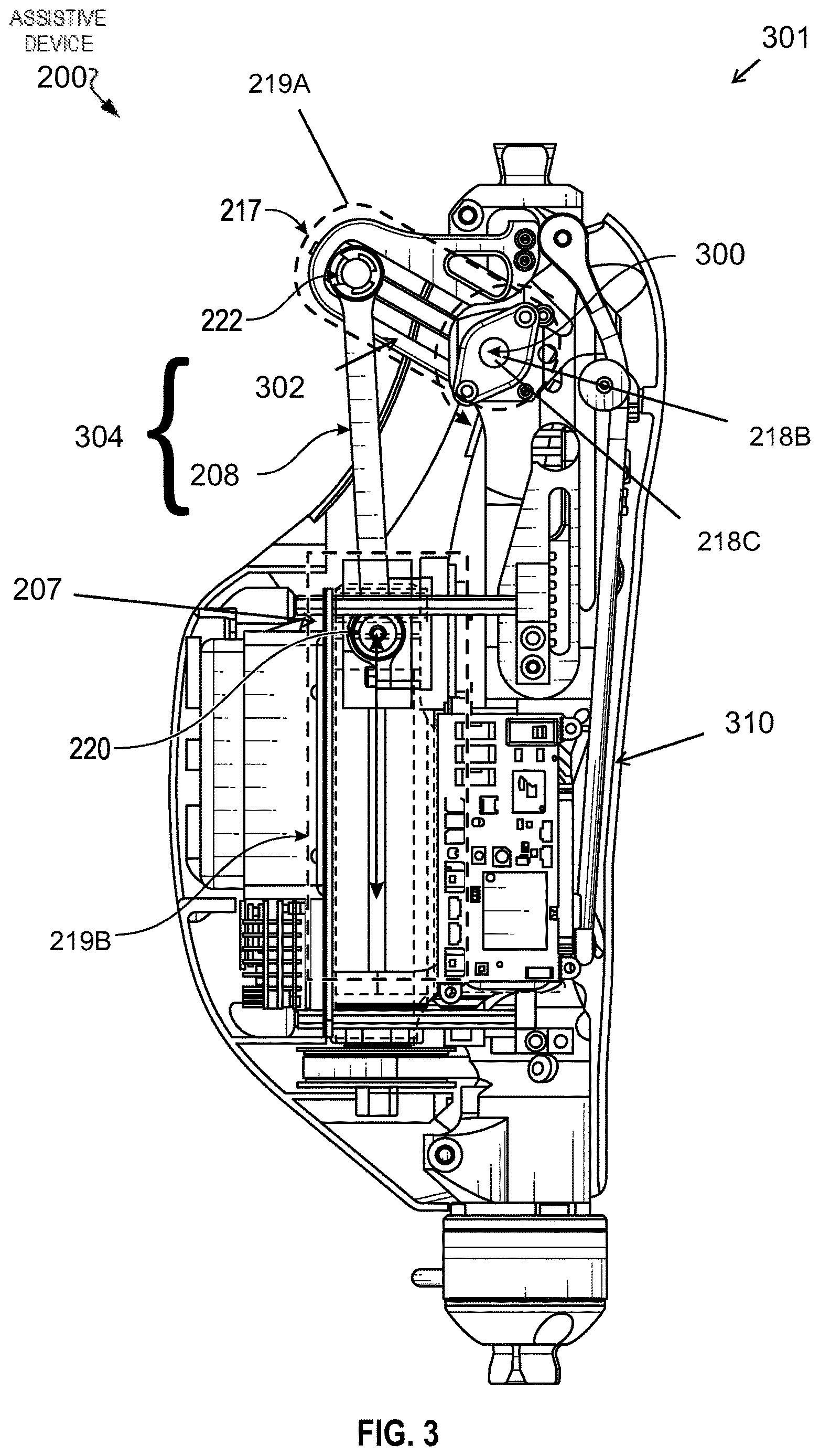 Patent US12616590 Figure 5 – Assistive device with hybrid control systems