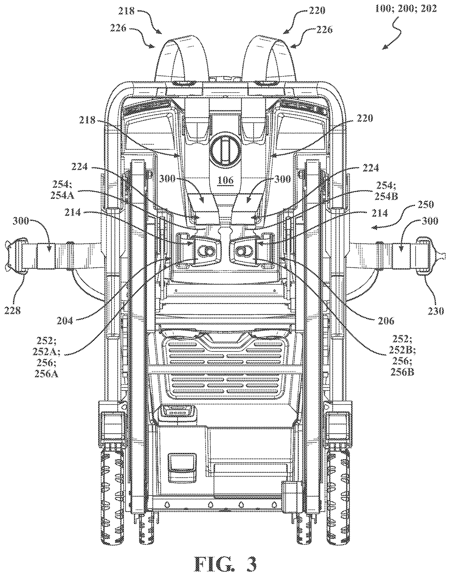 Patent US12616601 Figure 3 – Harness assembly for use with patient transport apparatuses