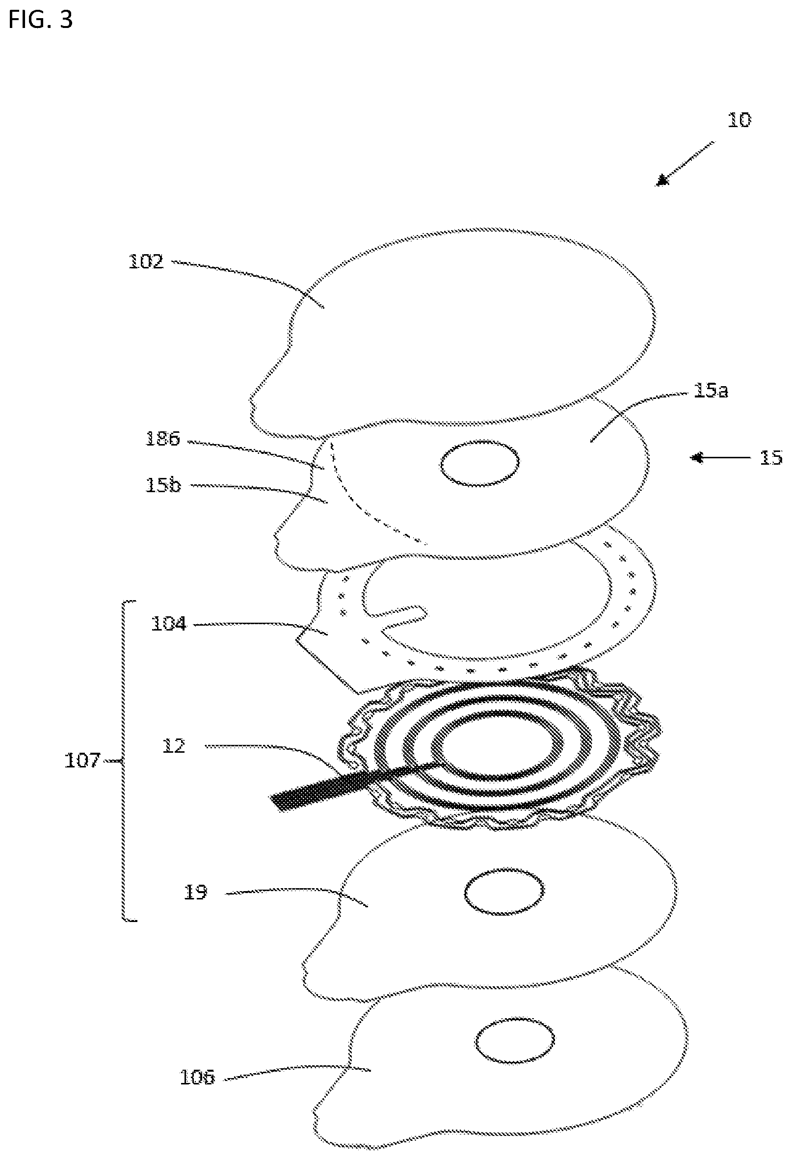 Patent US12616603 Figure 3 – Sensor patch for attachment to a base plate