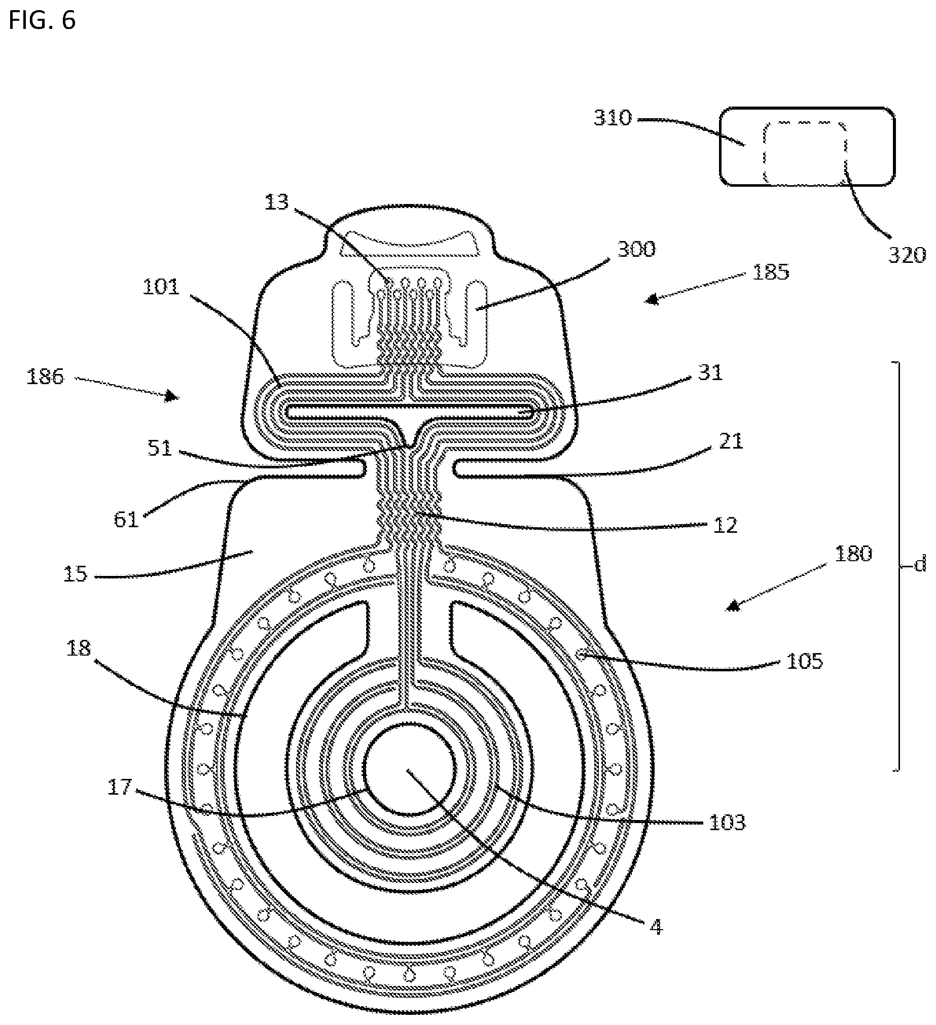 Patent US12616603 Figure 6 – Sensor patch for attachment to a base plate