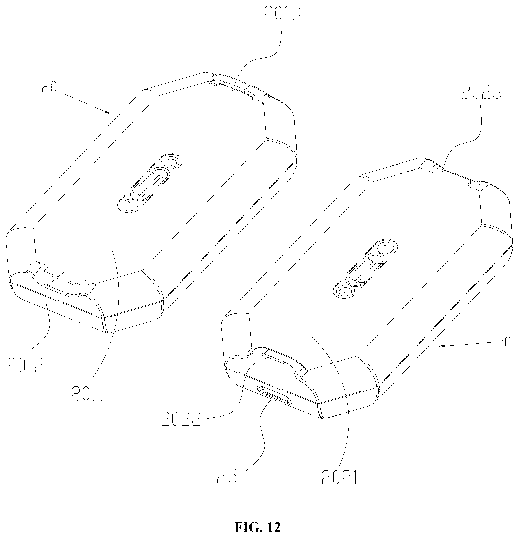 Patent US12616607 Figure 12 – Portable hand warmer charging case and hand warmer assembly