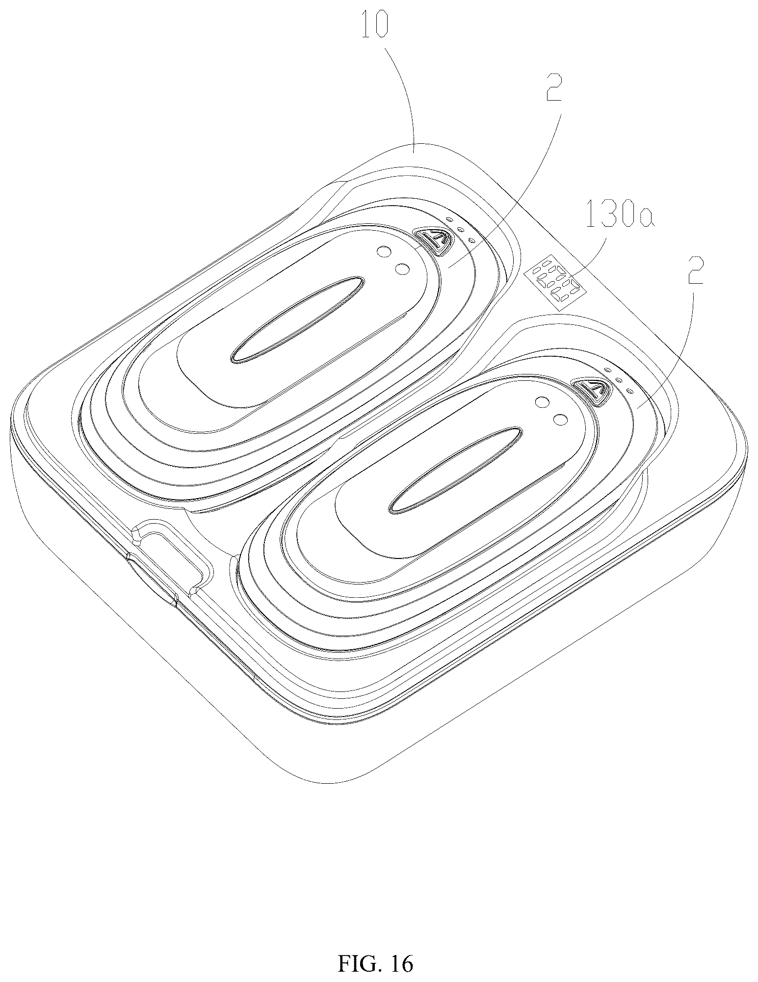 Patent US12616607 Figure 16 – Portable hand warmer charging case and hand warmer assembly