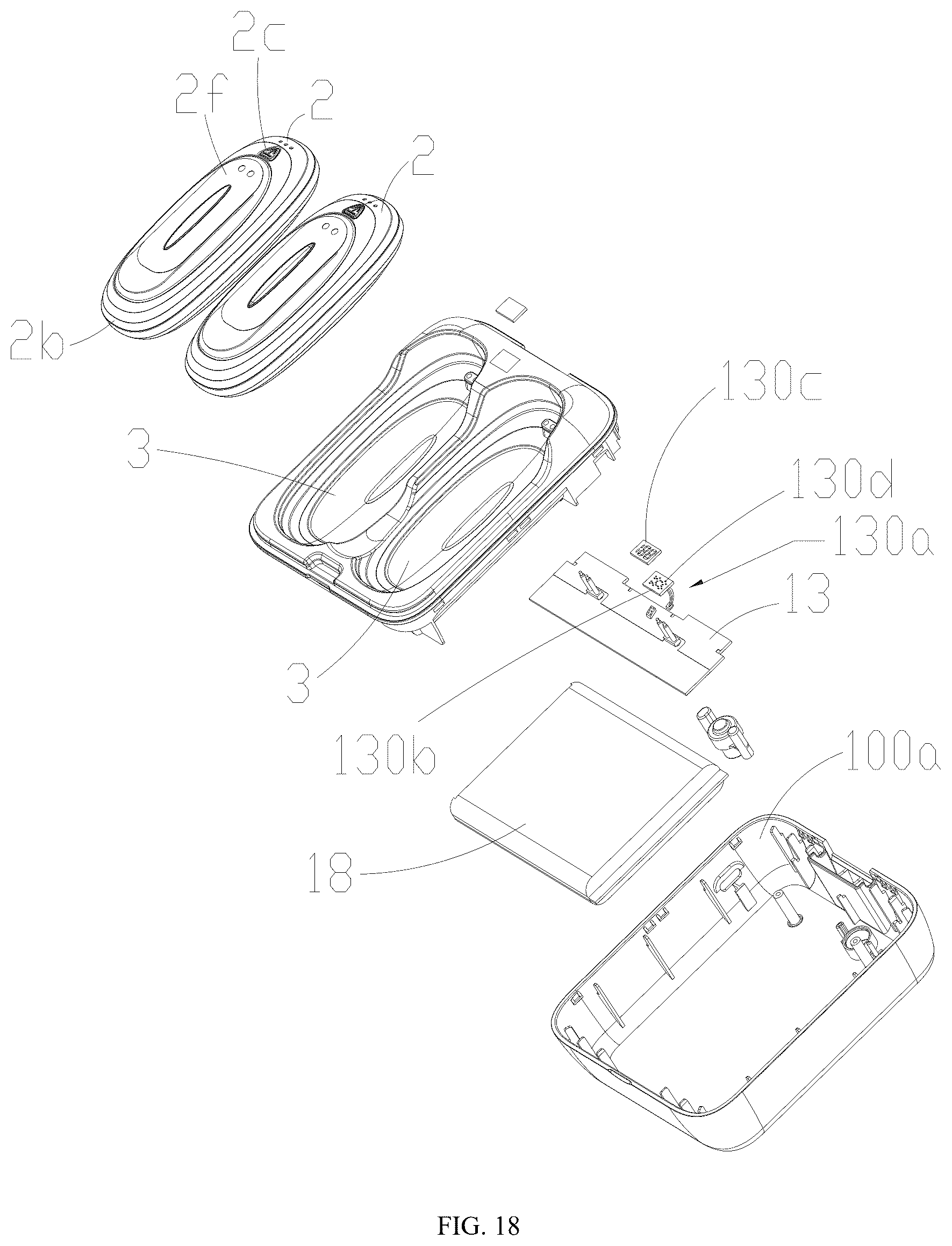 Patent US12616607 Figure 18 – Portable hand warmer charging case and hand warmer assembly