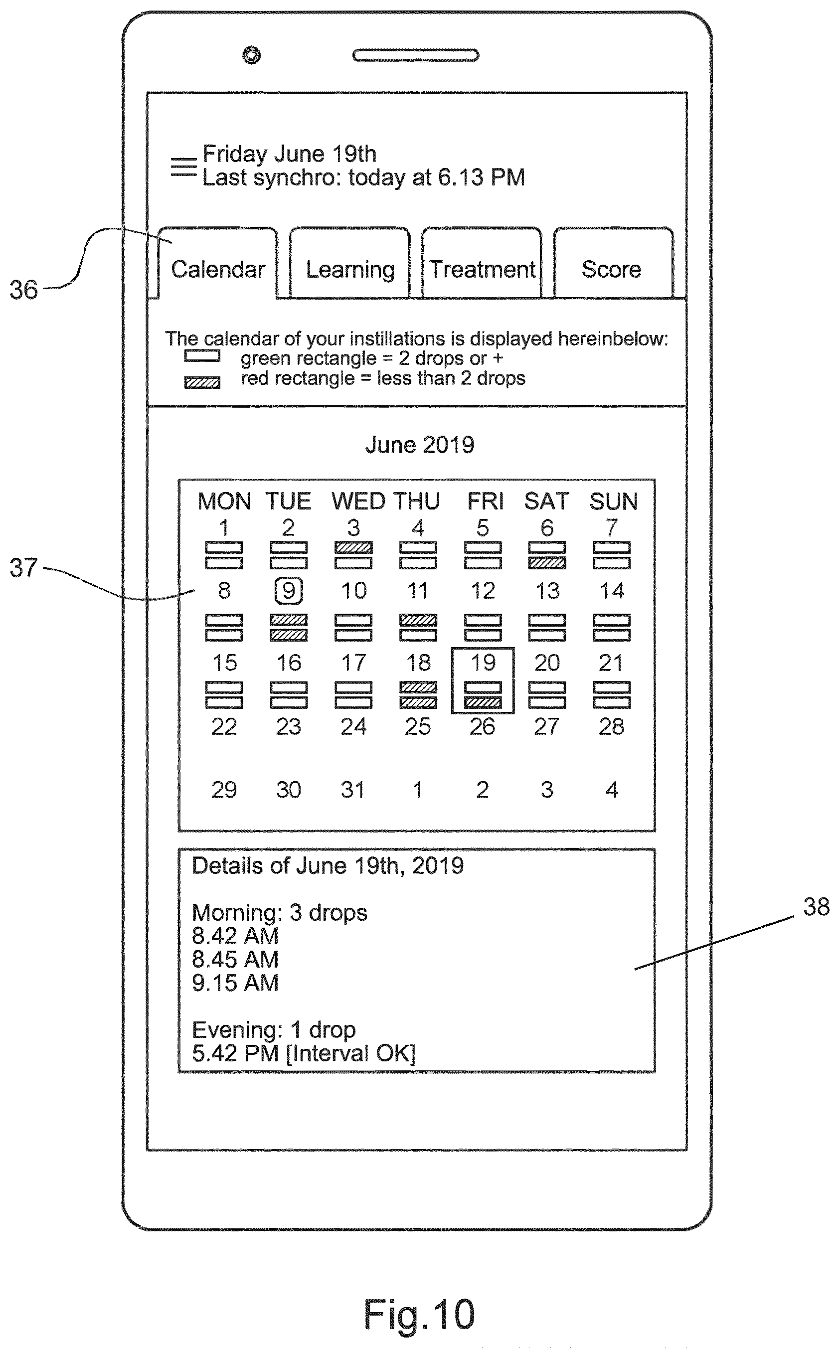 Patent US12616608 Figure 5 – Device and method for monitoring compliance with a therapeutic ophthalmic treatment
