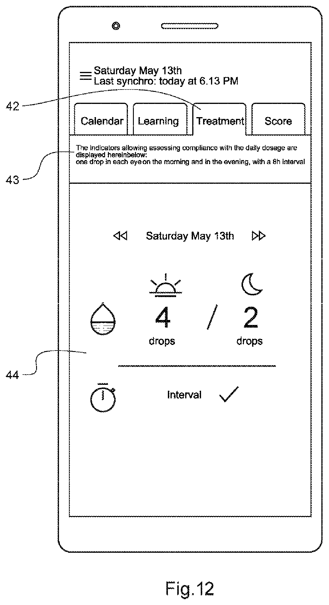 Patent US12616608 Figure 7 – Device and method for monitoring compliance with a therapeutic ophthalmic treatment
