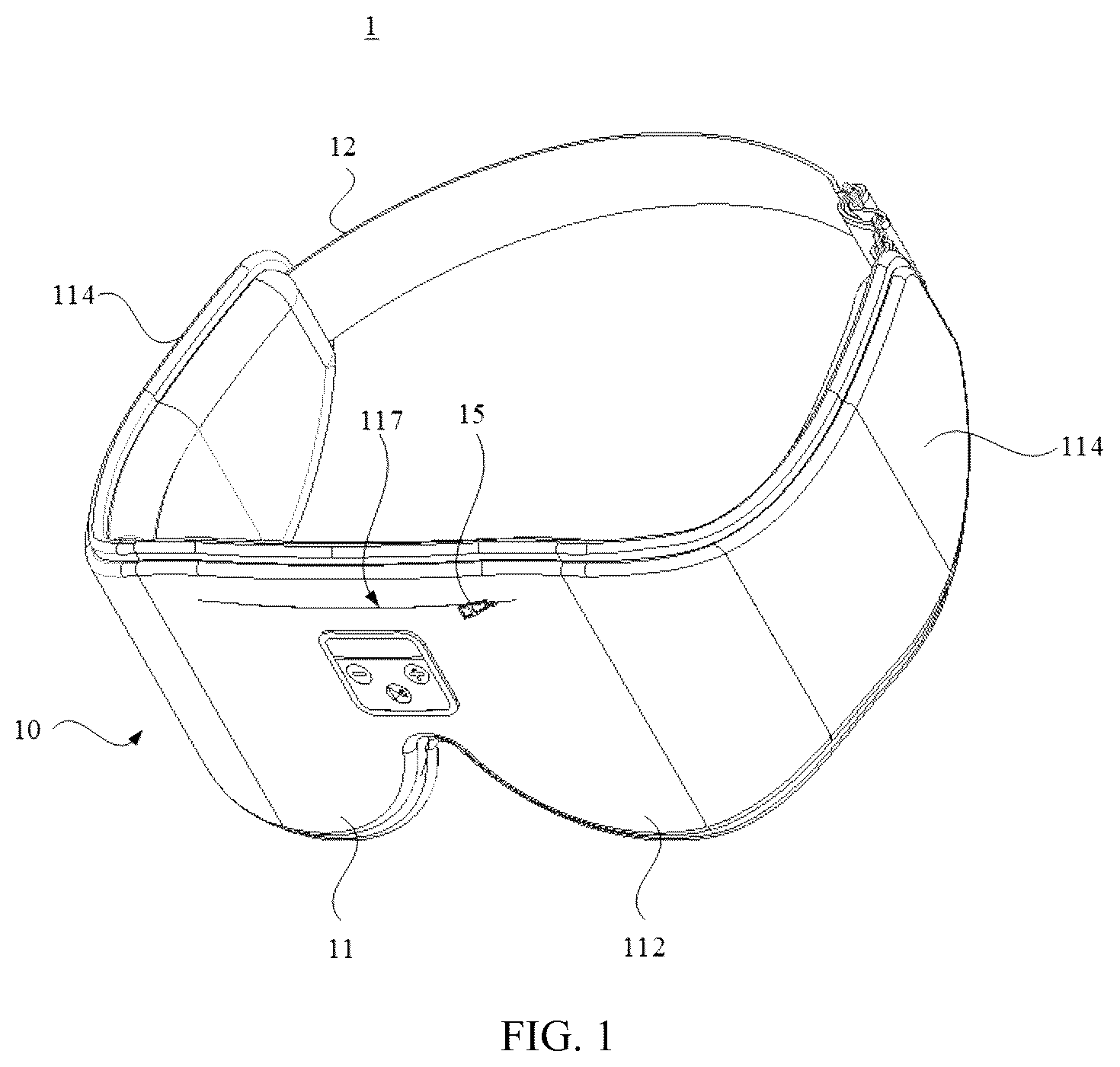 Patent US12616610 Figure 1 – Eye mask