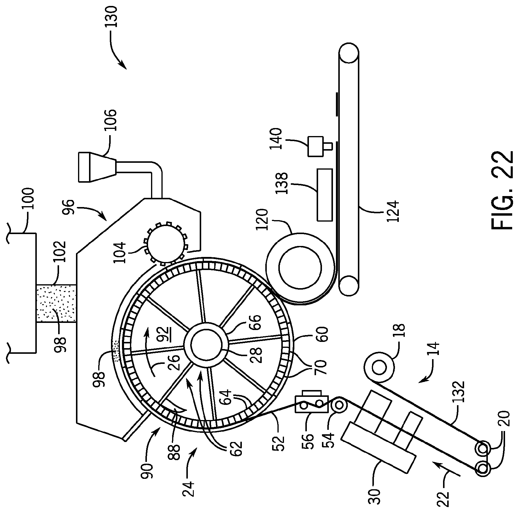 Patent US12616613 Figure 13 – Apparatus for forming and applying a pleated core wrap