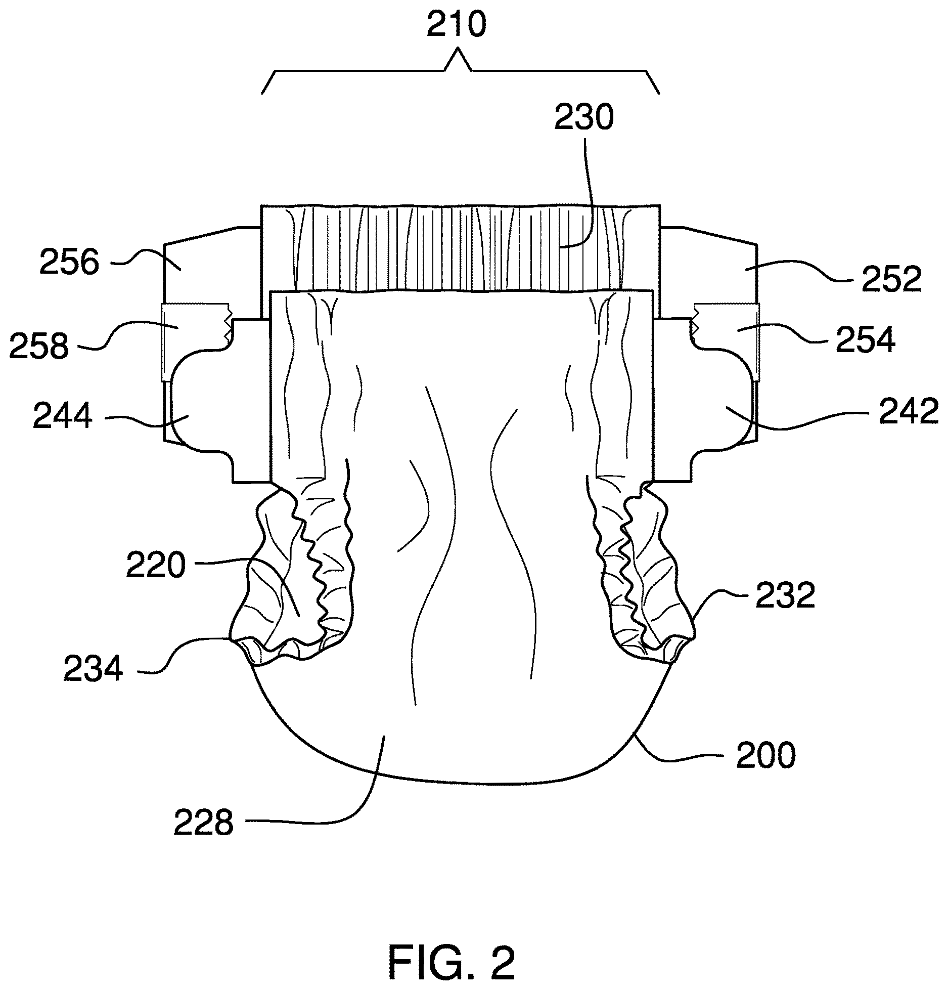 Patent US12616620 Figure 2 – Diaper with integrated disposal system