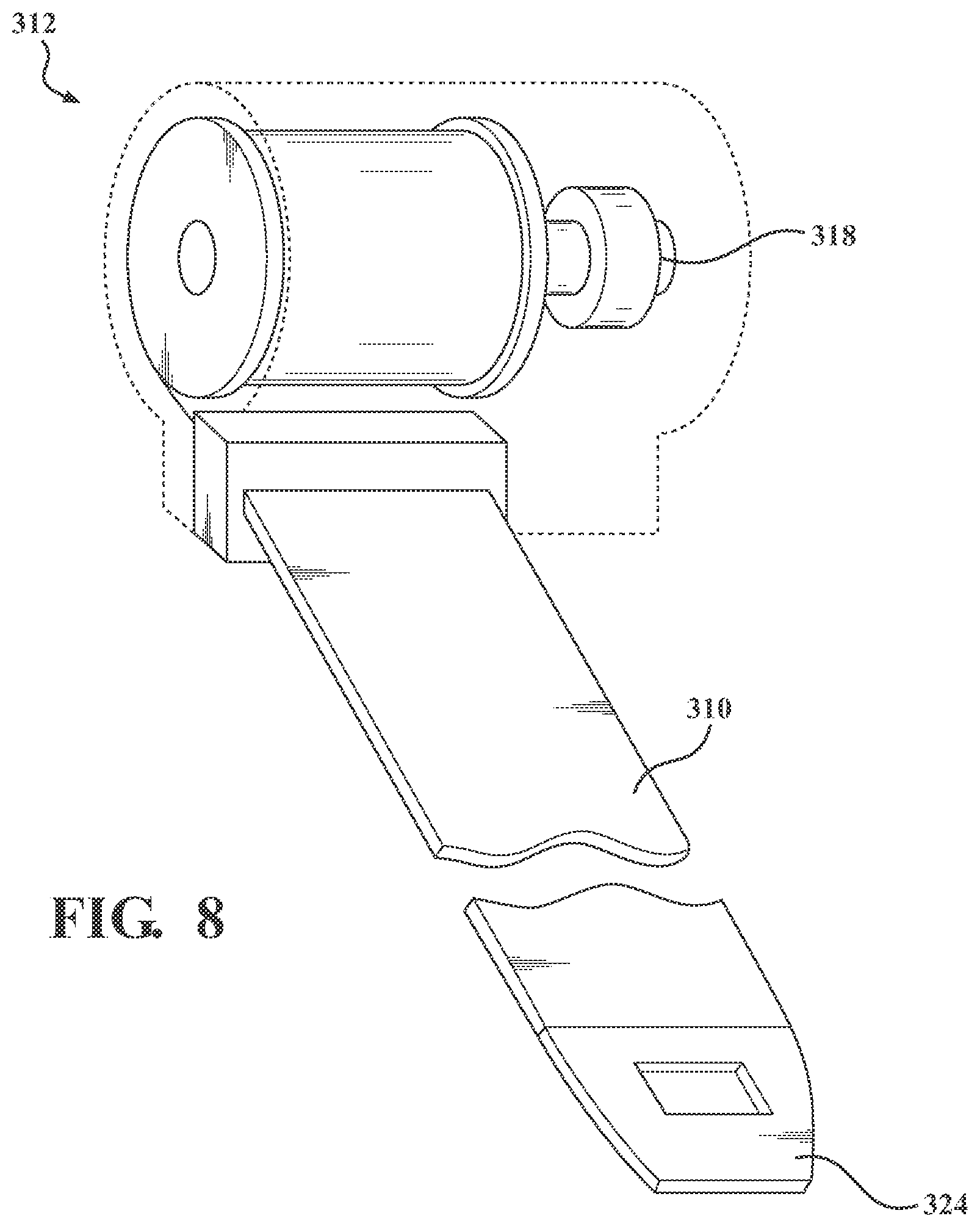 Patent US12616624 Figure 8 – Chest compression system retainer with tethers for use with a patient transport apparatus