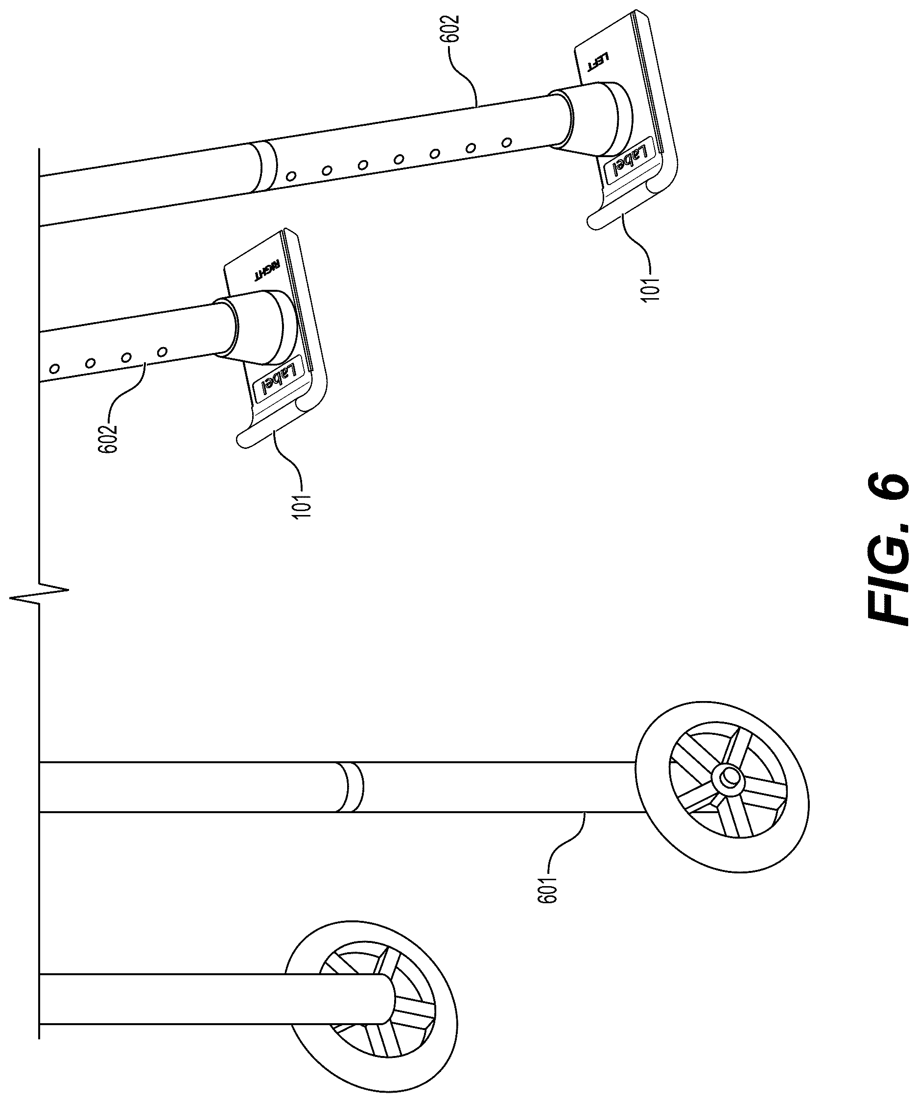 Patent US12616627 Figure 7 – Asymmetrical walker glides with improved stability