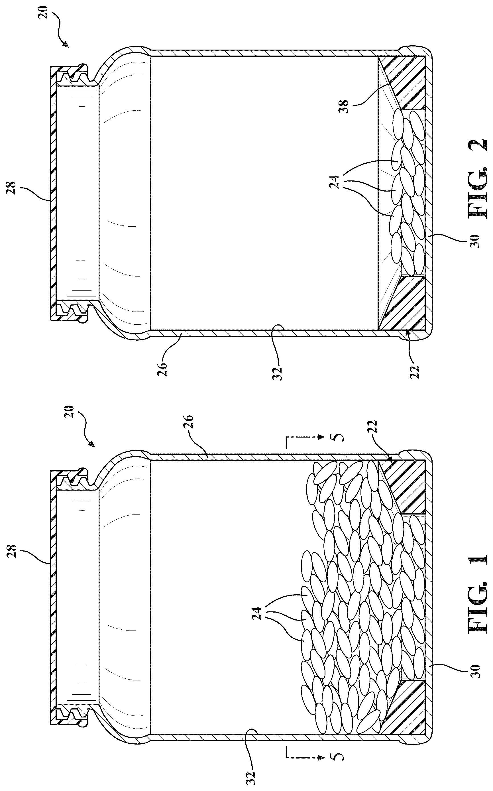Patent US12616640 Figure 1 – Container having a contents volume indicator