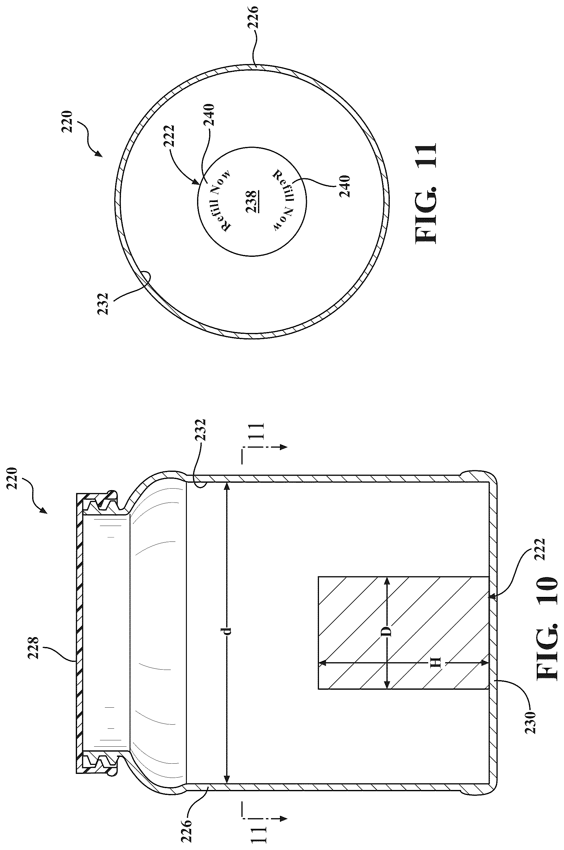 Patent US12616640 Figure 4 – Container having a contents volume indicator