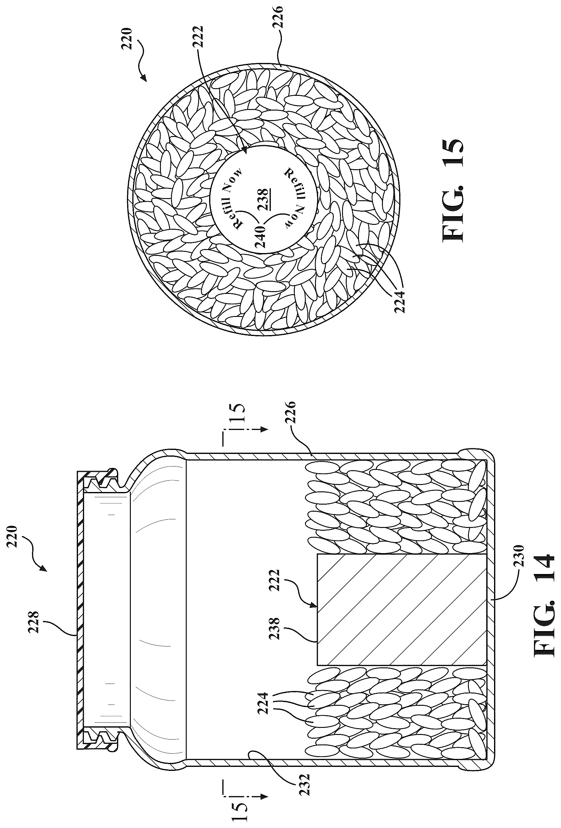 Patent US12616640 Figure 6 – Container having a contents volume indicator