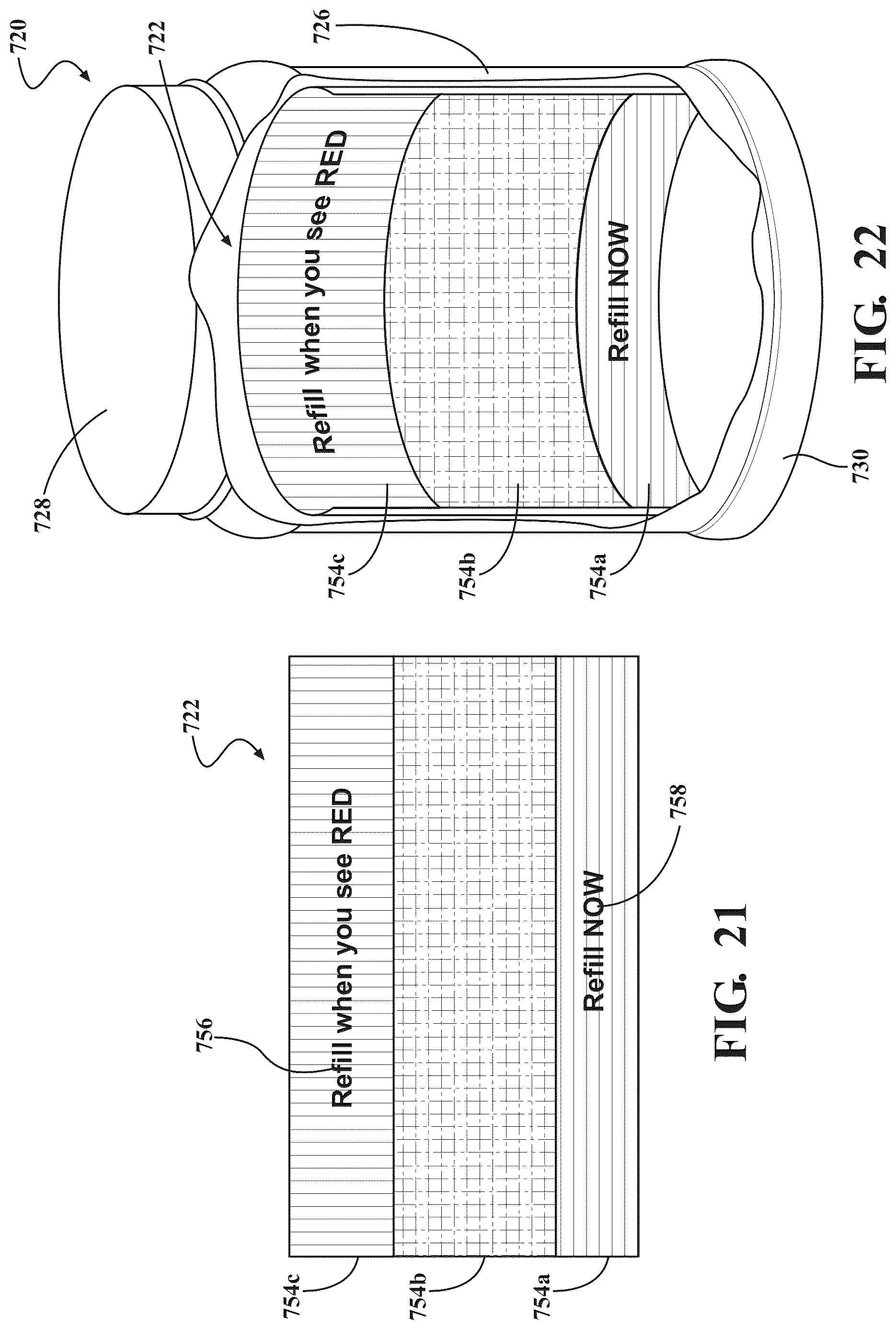 Patent US12616640 Figure 10 – Container having a contents volume indicator