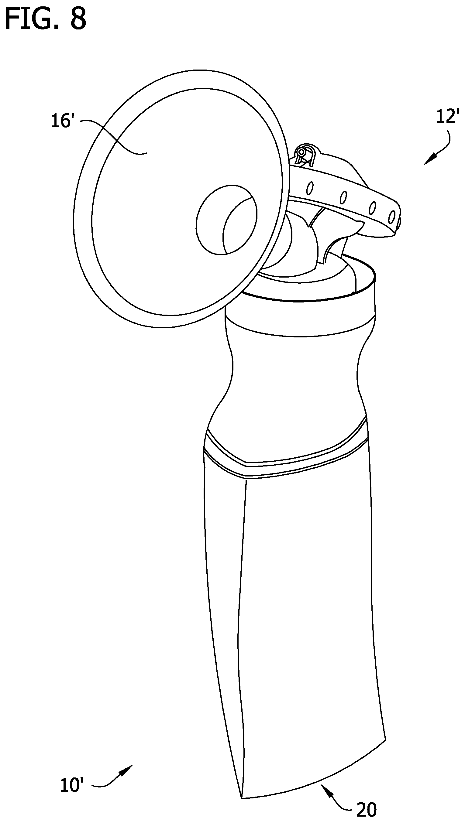 Patent US12616783 Figure 8 – Breast pump adapter