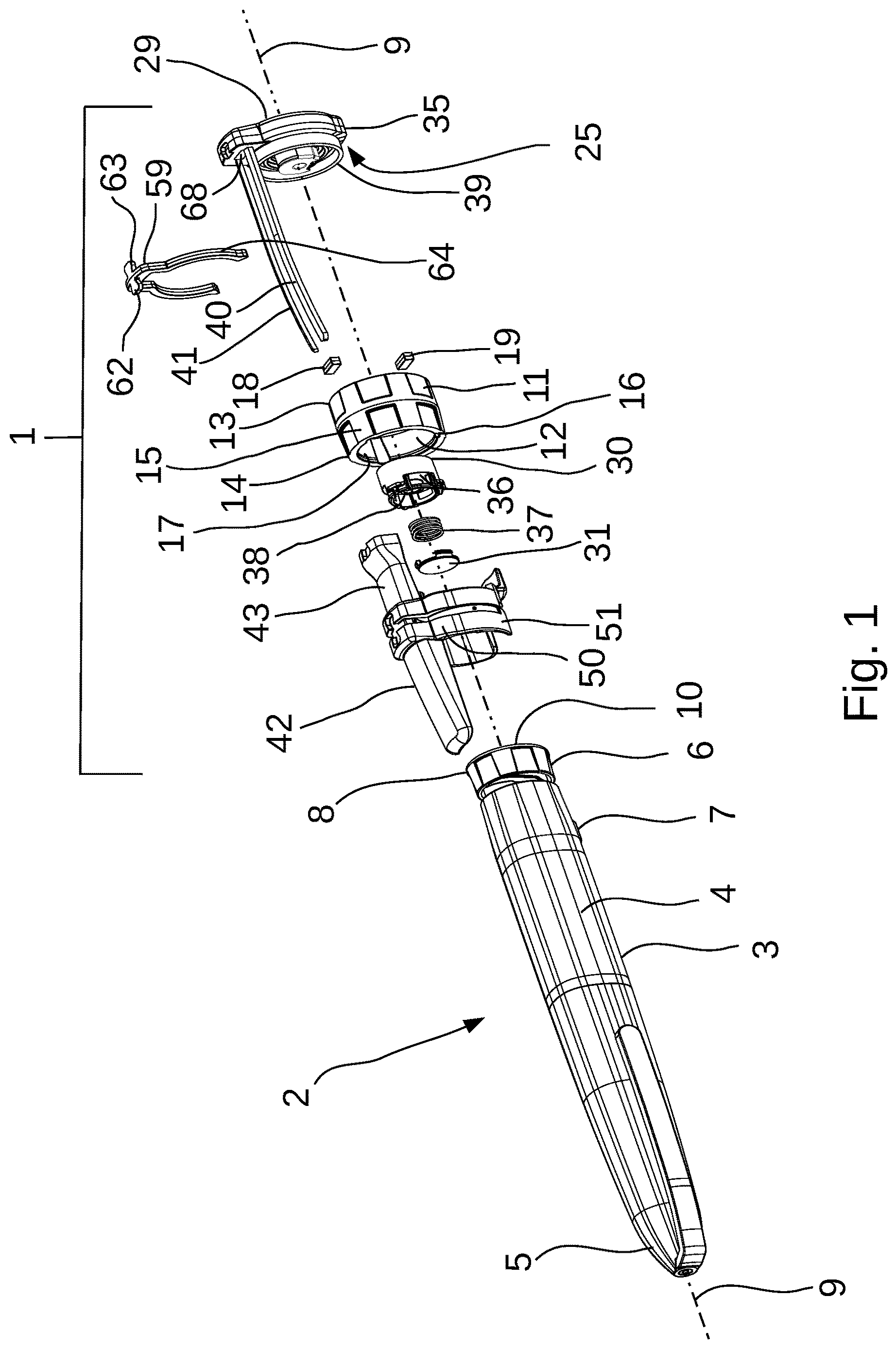 Patent US12616796 Figure 1 – Injection monitoring module with magnetic rotation sensing