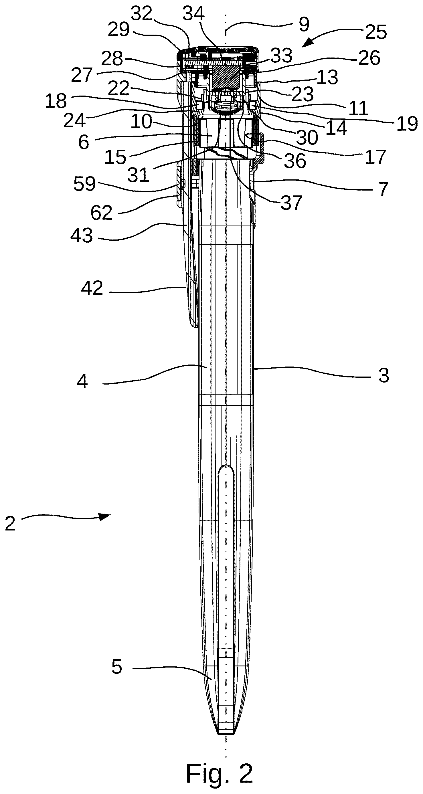 Patent US12616796 Figure 2 – Injection monitoring module with magnetic rotation sensing