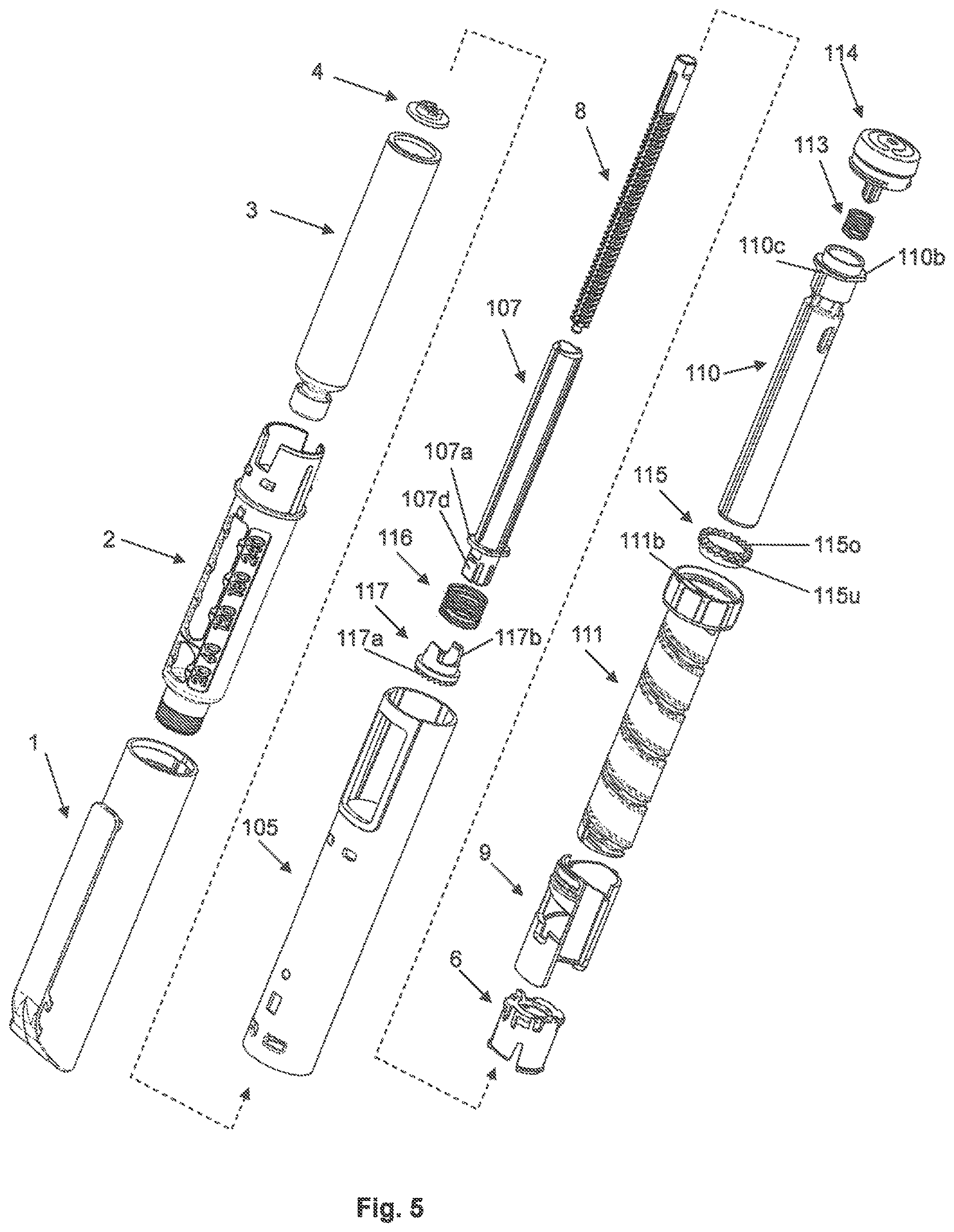 Patent US12616797 Figure 4 – Injection unit for administering or delivering a fluid product