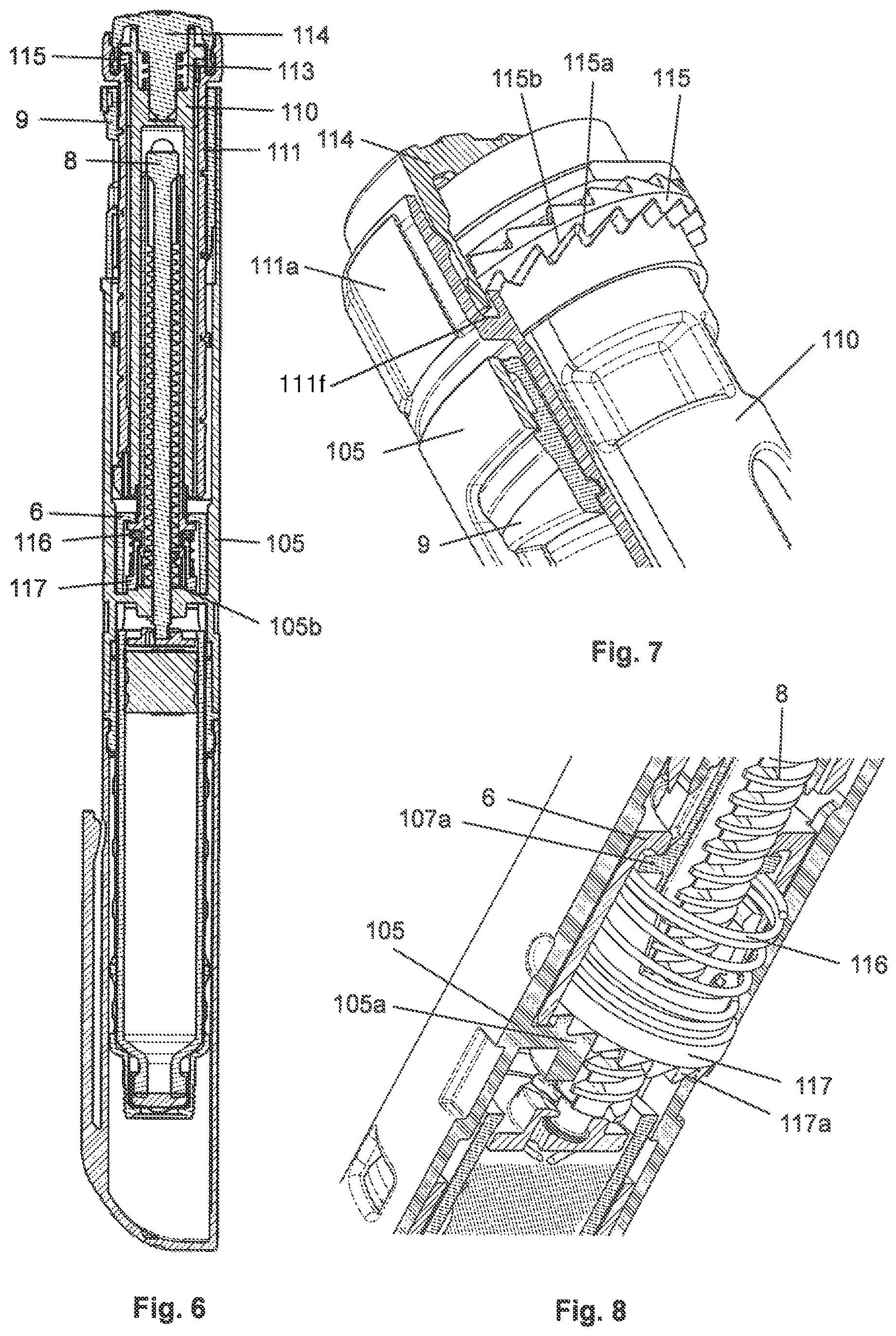 Patent US12616797 Figure 5 – Injection unit for administering or delivering a fluid product
