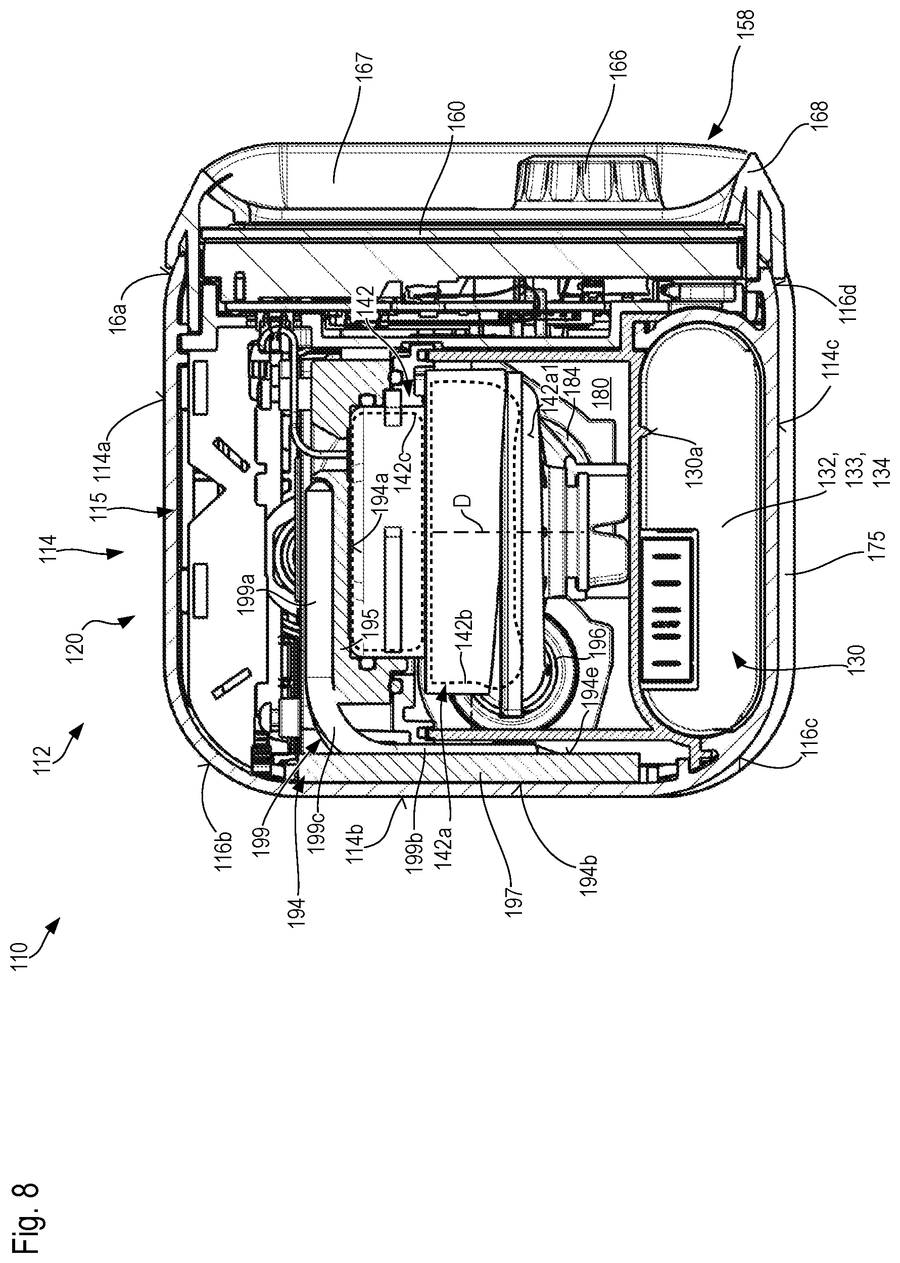 Patent US12616811 Figure 7 – Emergency ventilator with a fan which is cooled in a conductive and convective manner