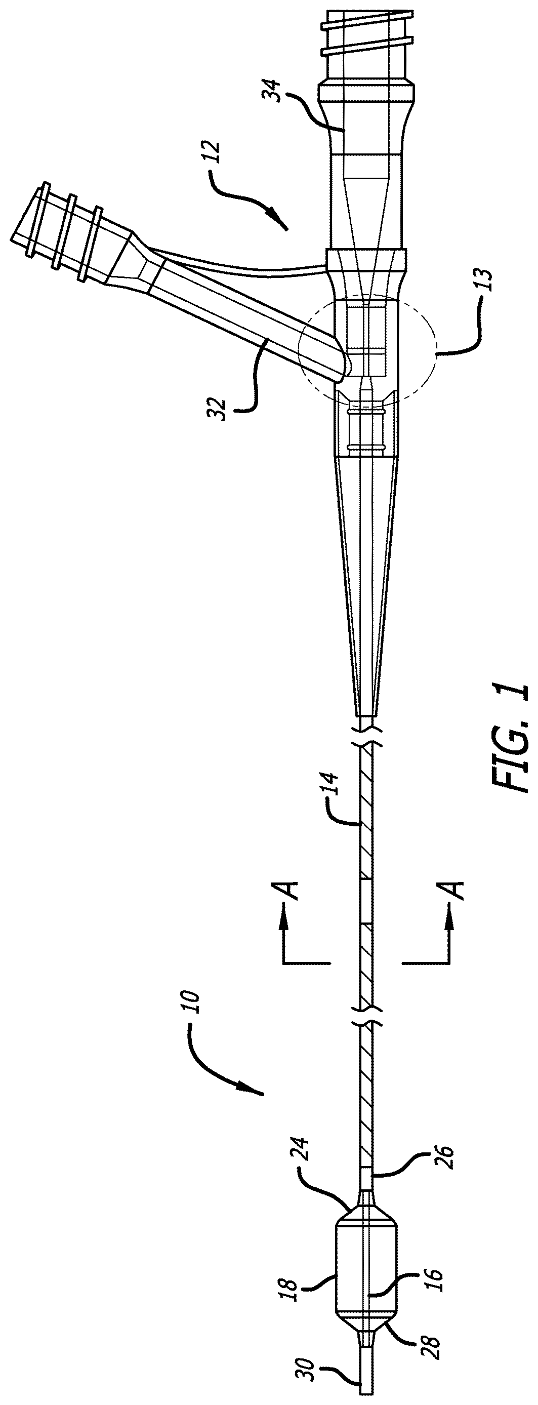 Patent US12616820 Figure 1 – Reinforced balloon catheter