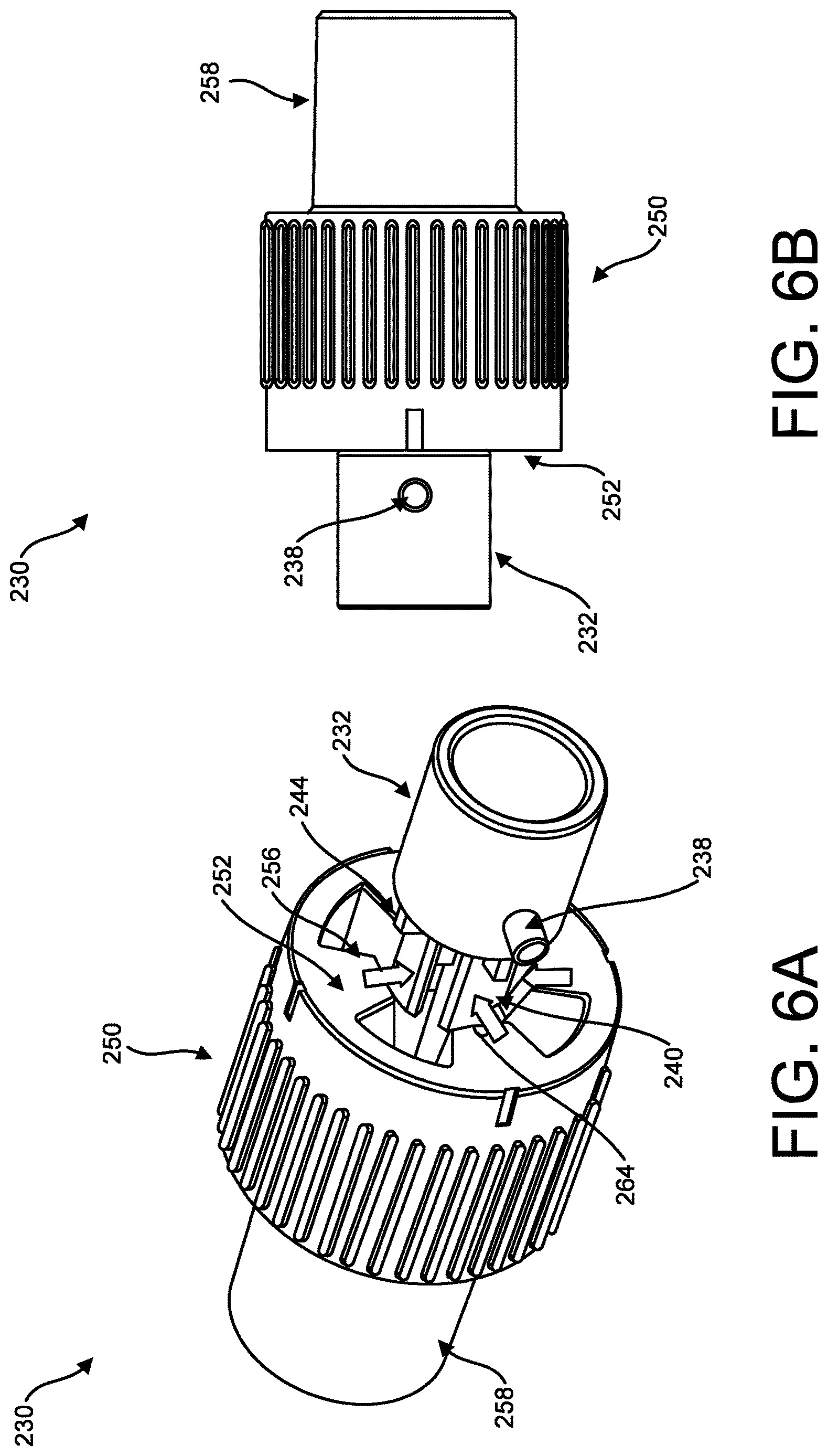 Patent US12616826 Figure 6 – Push-pull tightening port for percutaneous circulatory support device repositioning and axial locking, and attachment to sheath hub