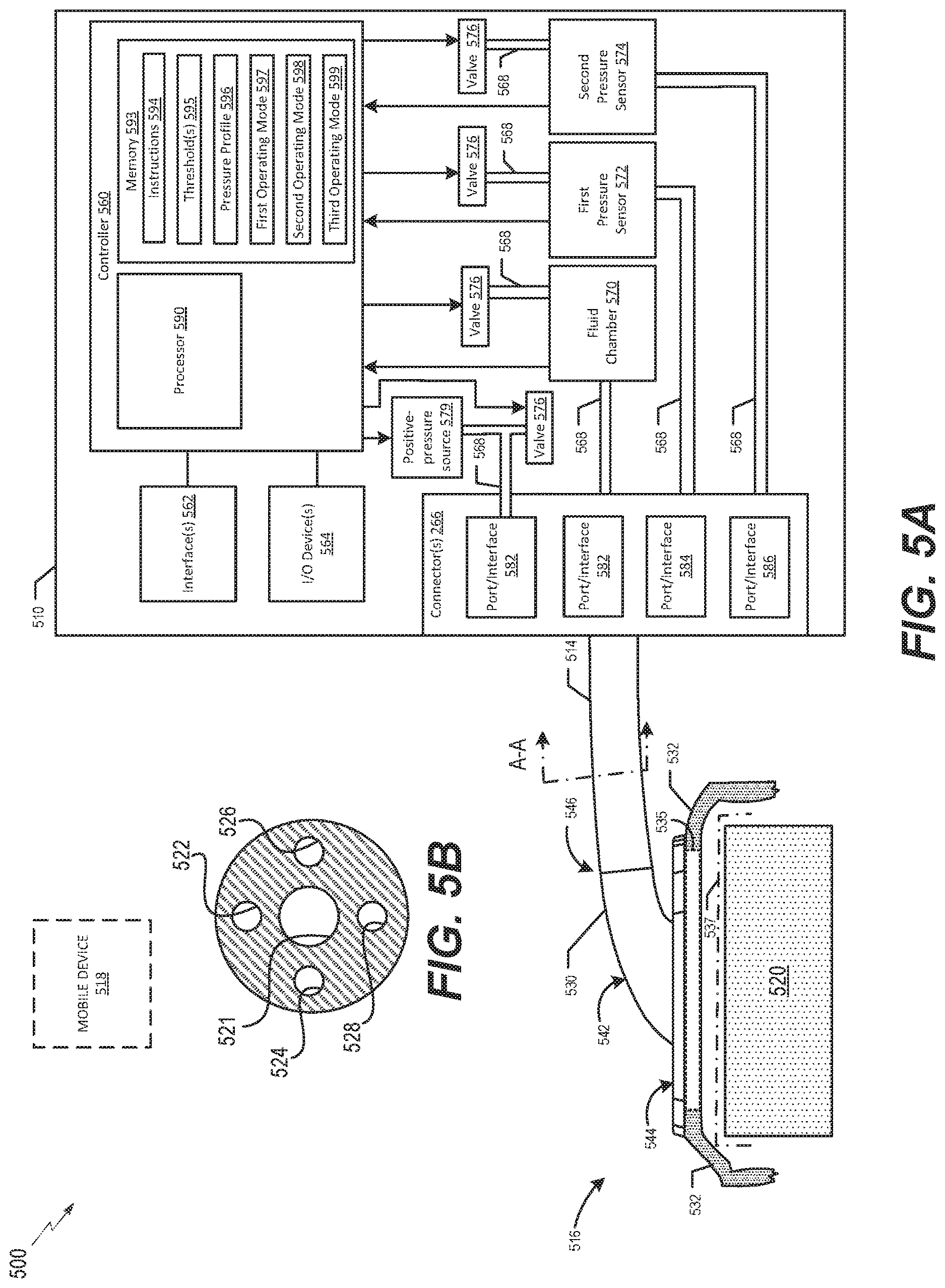 Patent US12616834 Figure 5 – Apparatuses, systems, and methods for therapy mode control in therapy devices