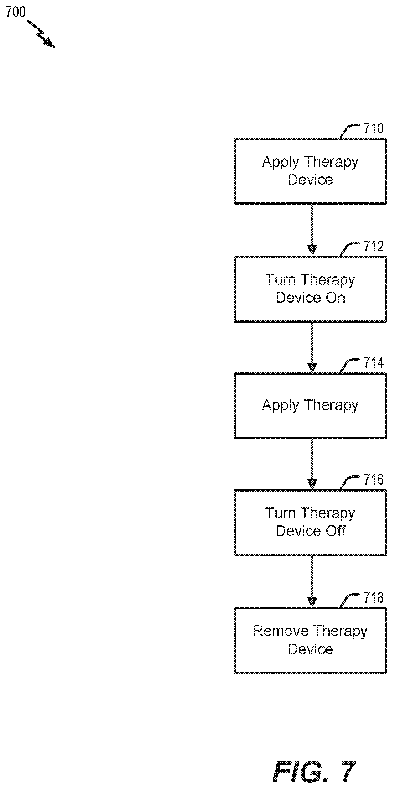Patent US12616834 Figure 7 – Apparatuses, systems, and methods for therapy mode control in therapy devices