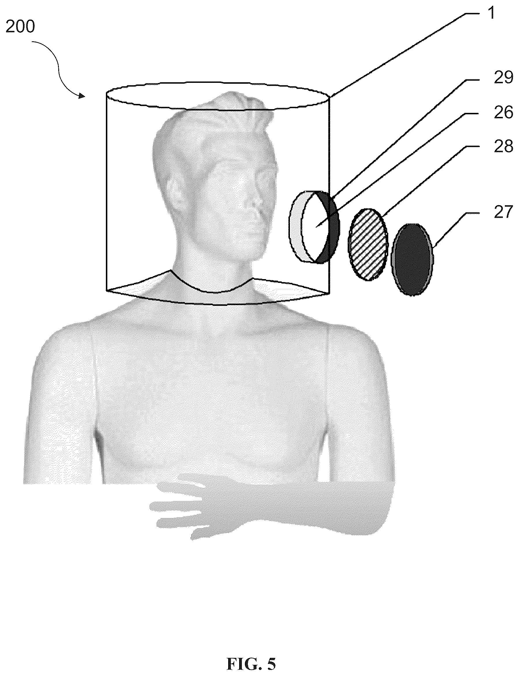 Patent US12616855 Figure 5 – Device for personal protection and insulation against pollutants and microorganisms and filtering group for devices for protection and insulation