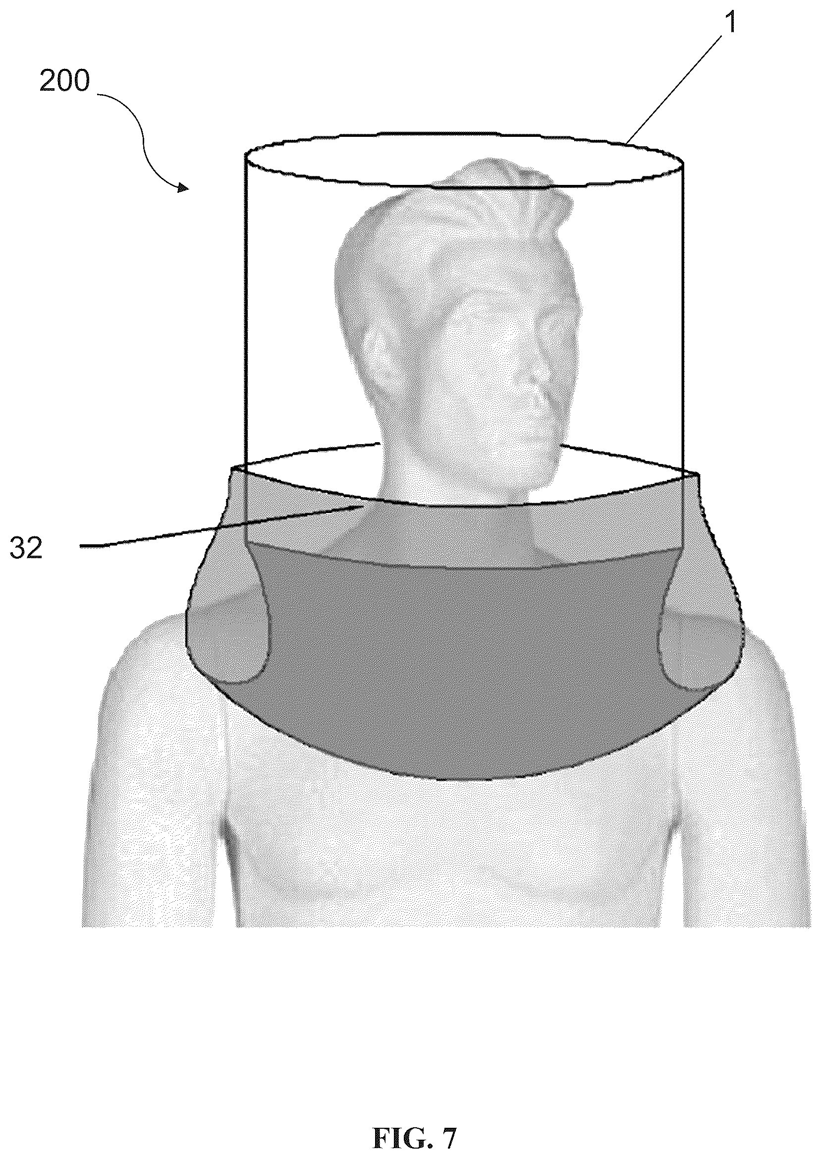 Patent US12616855 Figure 7 – Device for personal protection and insulation against pollutants and microorganisms and filtering group for devices for protection and insulation
