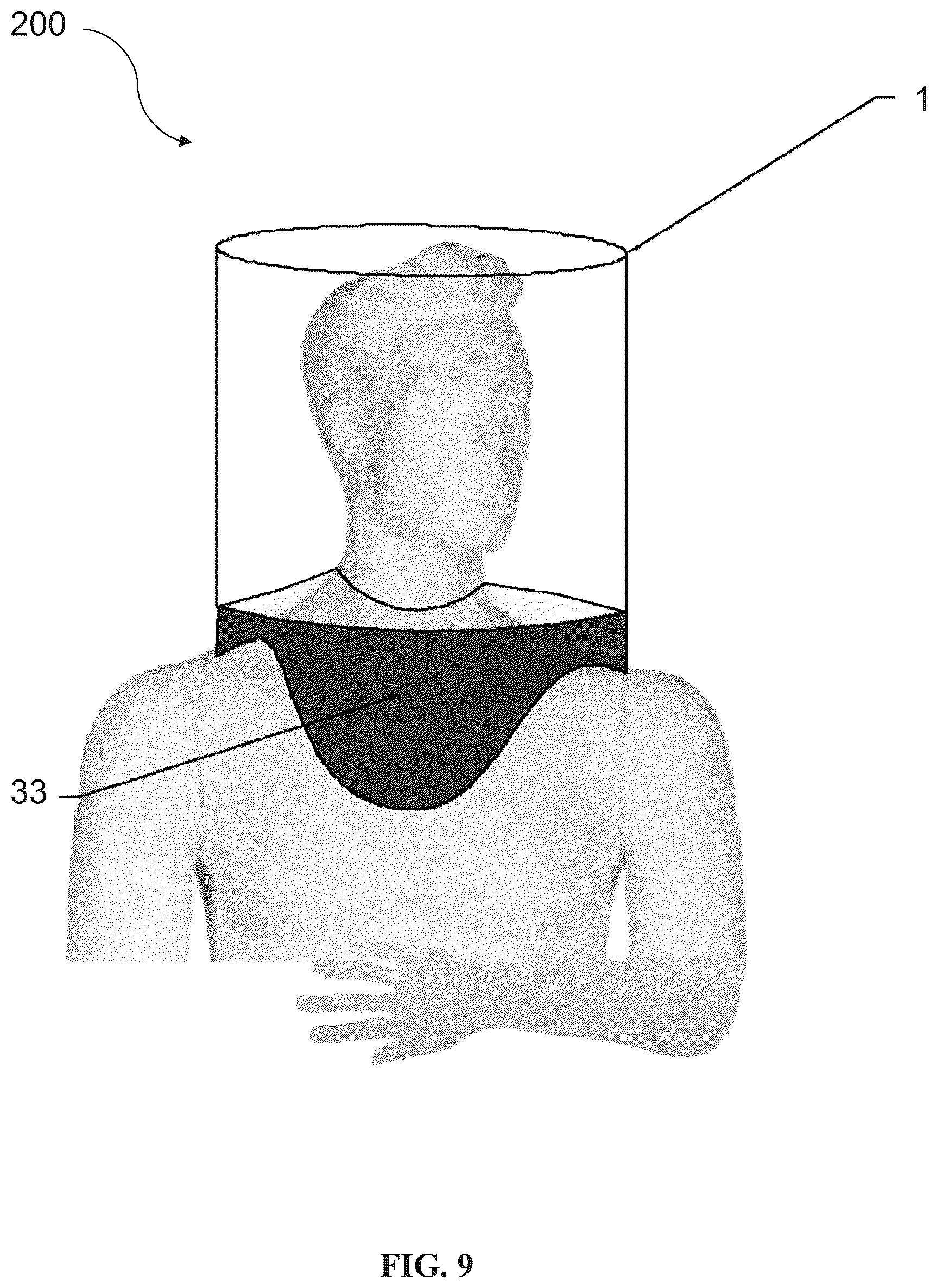 Patent US12616855 Figure 9 – Device for personal protection and insulation against pollutants and microorganisms and filtering group for devices for protection and insulation
